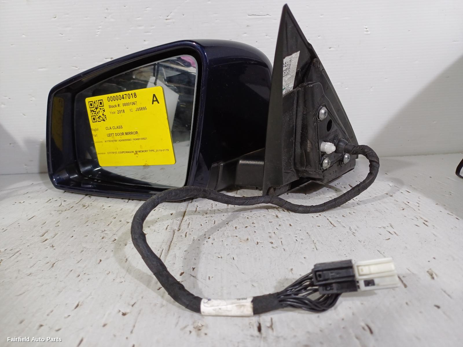 2018 Mercedes Cla Class Left Door Mirror