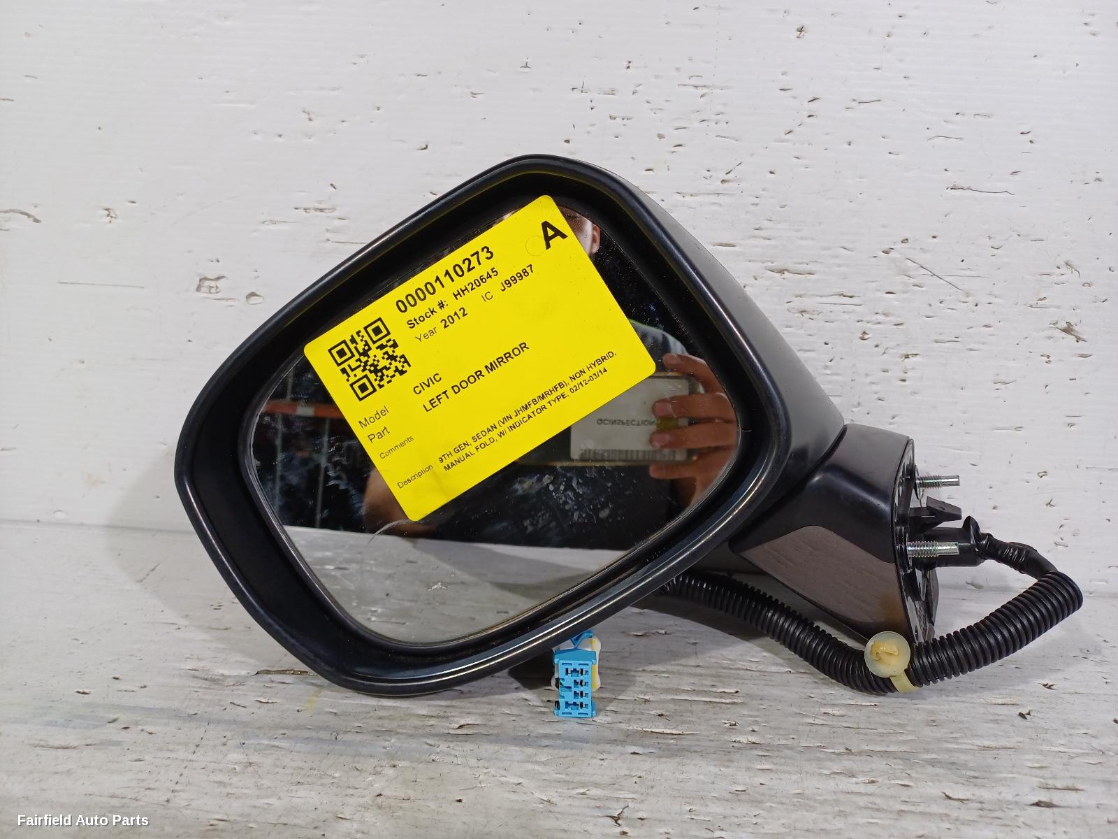 2012-2014 Honda Civic Left Door Mirror