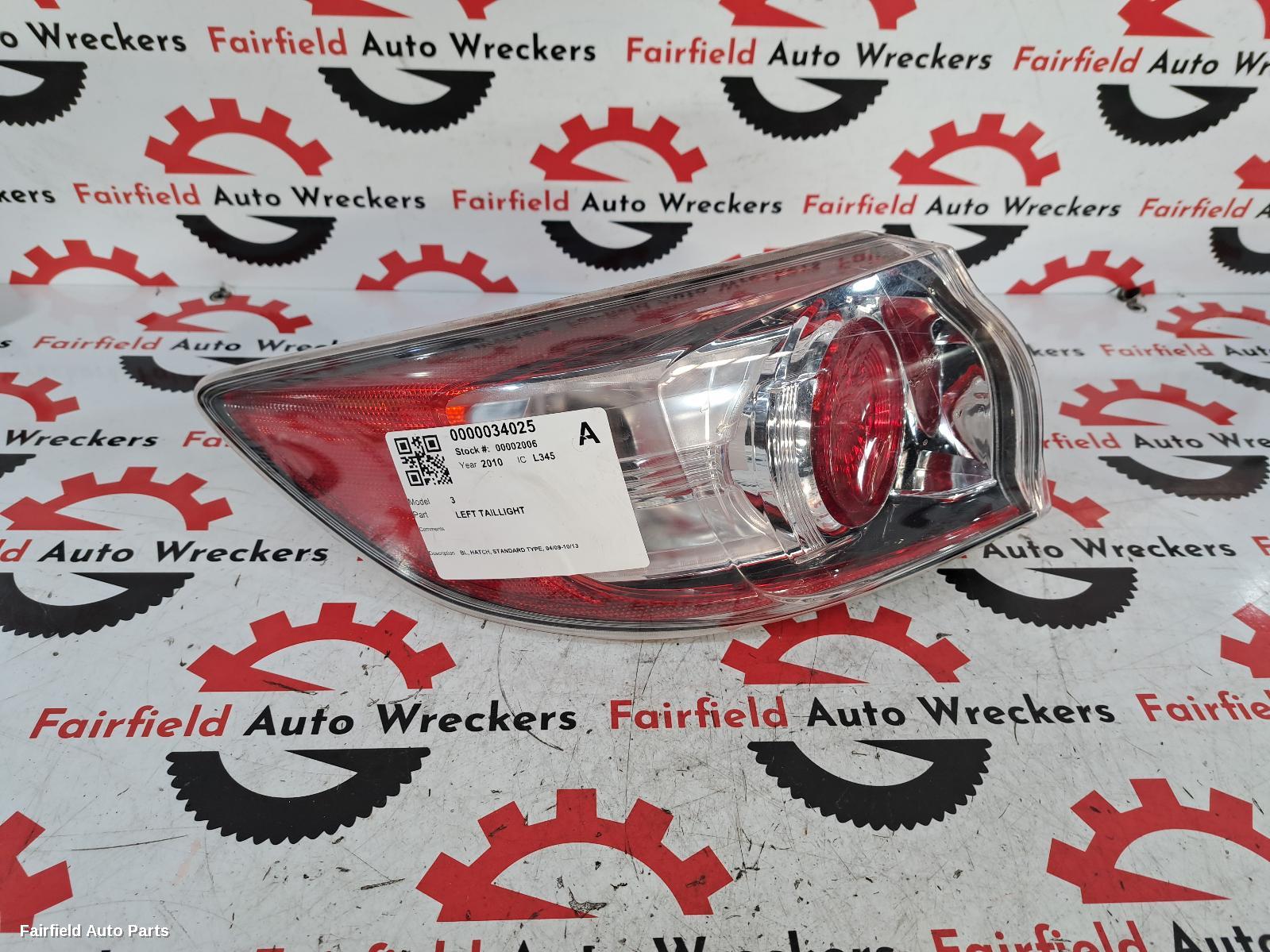 2010 Mazda 3 Left Taillight