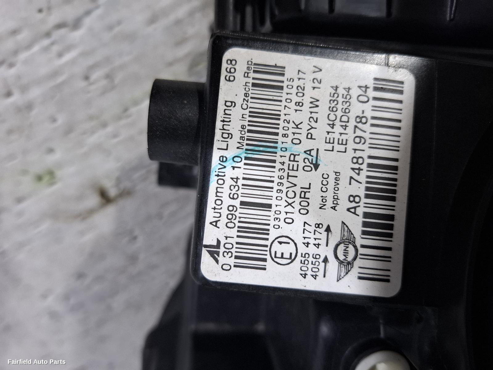 2017-2020 Mini Countryman Right Headlamp