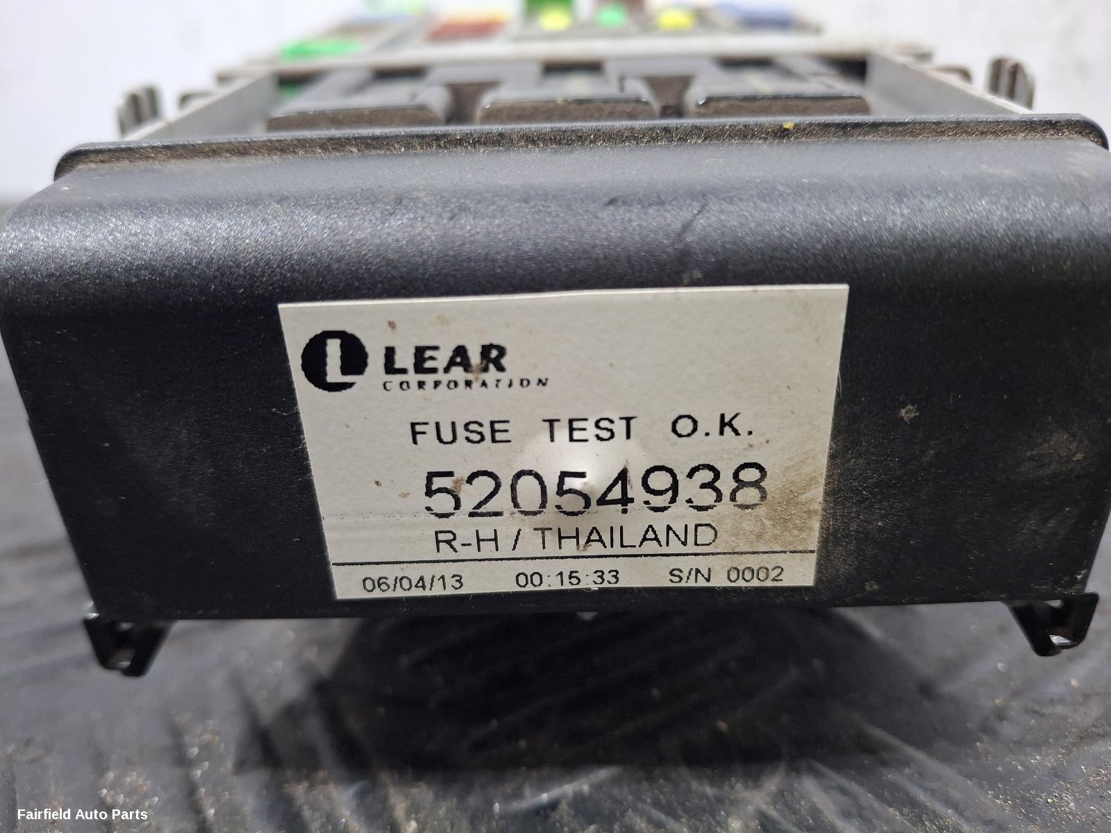 2012-2020 Holden Colorado Fuse Box