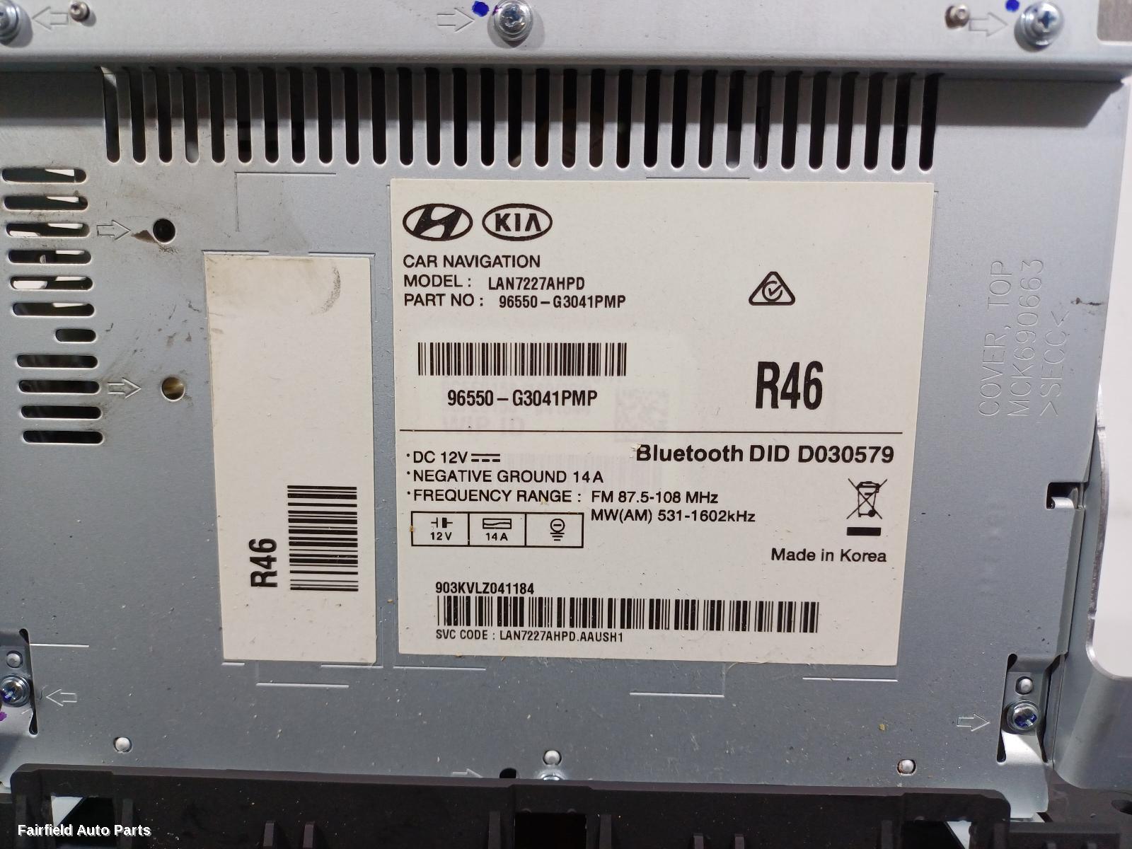 2017-2020 Hyundai I30 Radio Cd Dvd Sat Tv