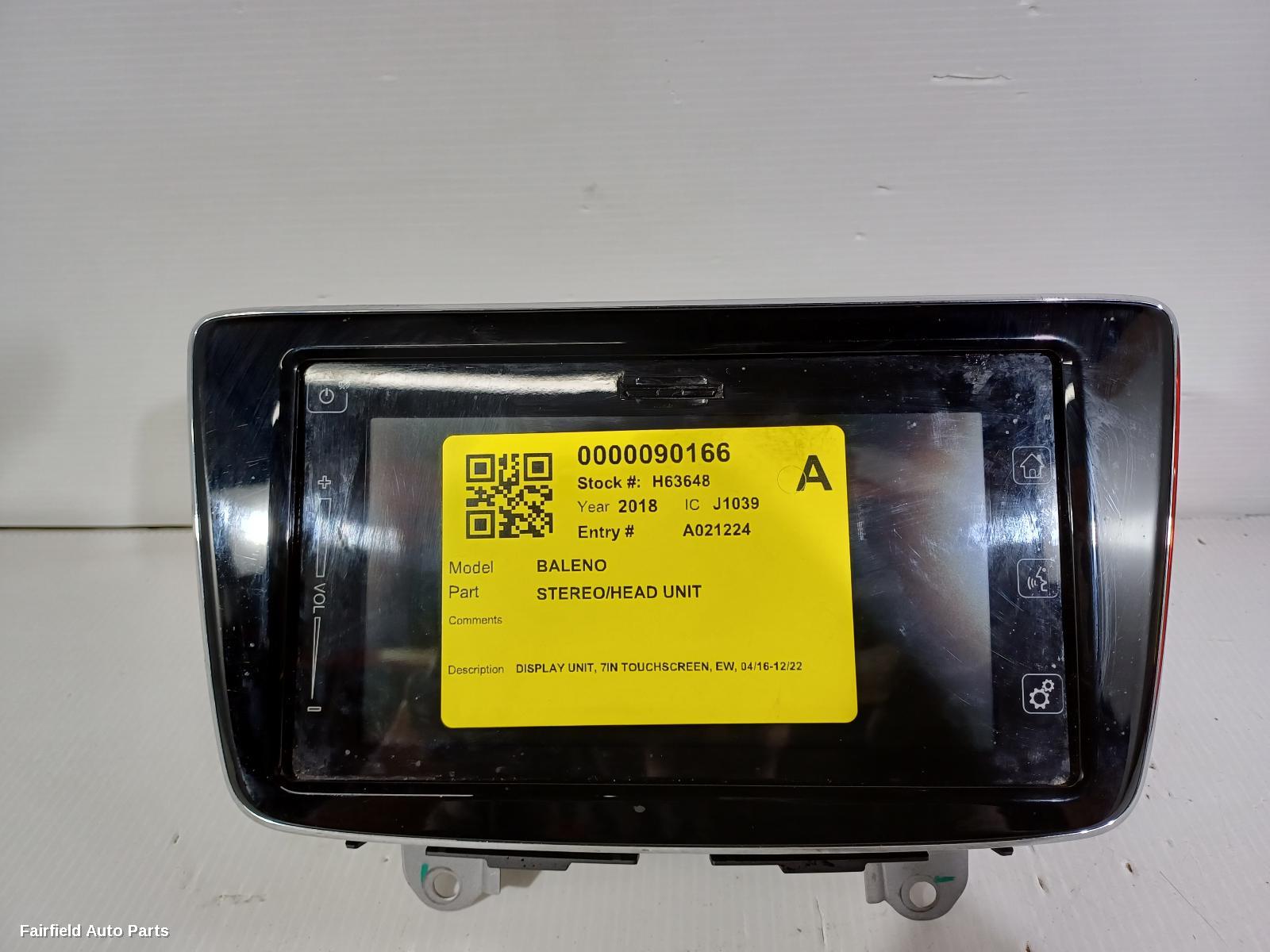 2016-2022 Suzuki Baleno Radio Cd Dvd Sat Tv