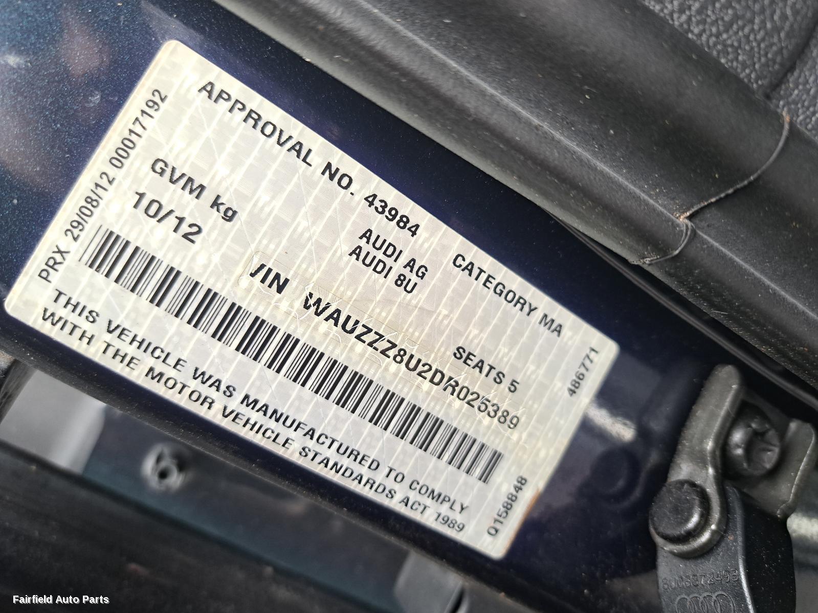 2012 Audi Q3 Door Boot Gate Lock