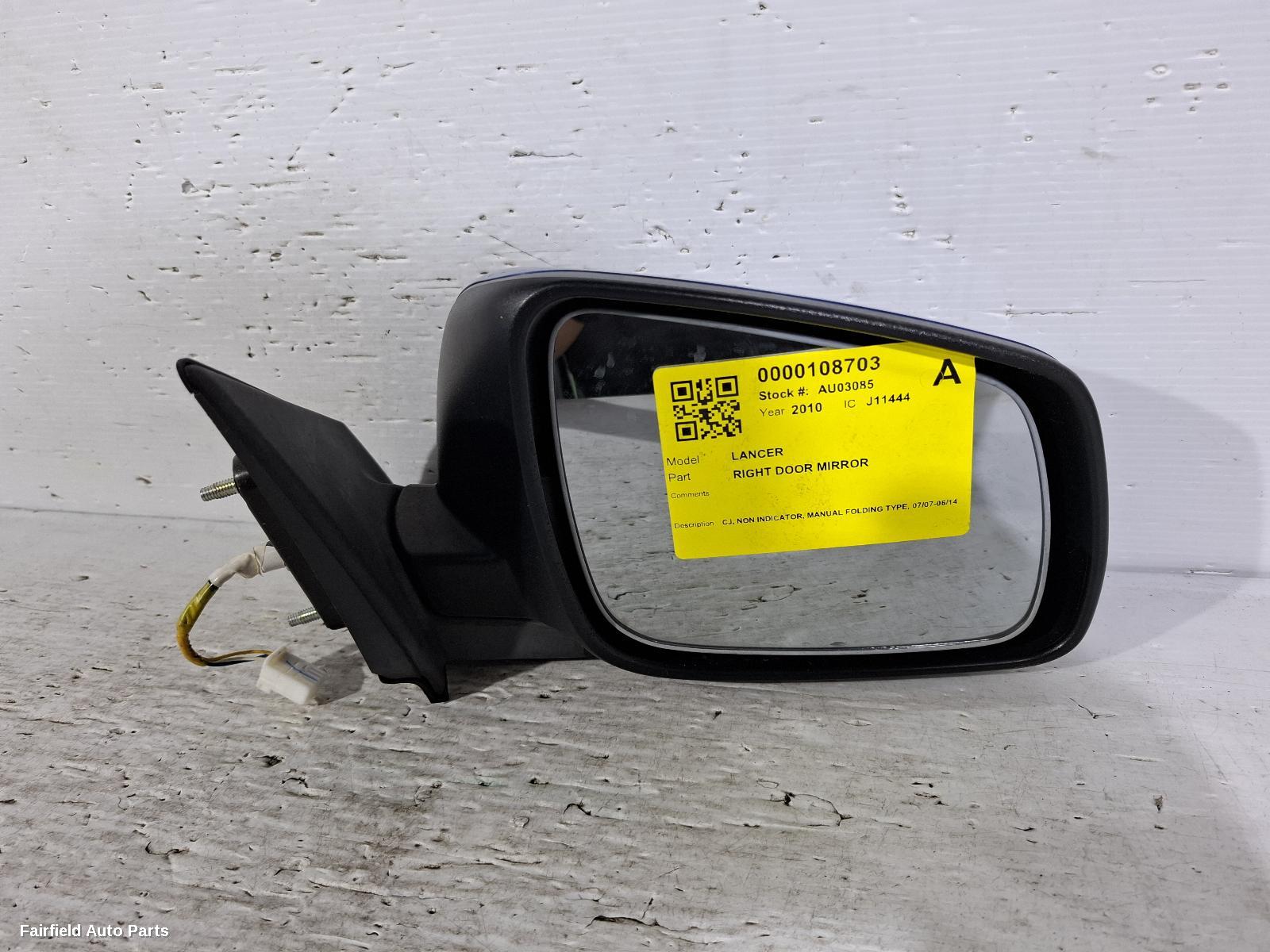 2007-2014 Mitsubishi Lancer Right Door Mirror