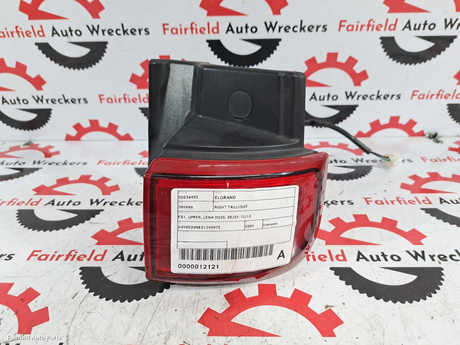 2009 Nissan Elgrand Right Taillight