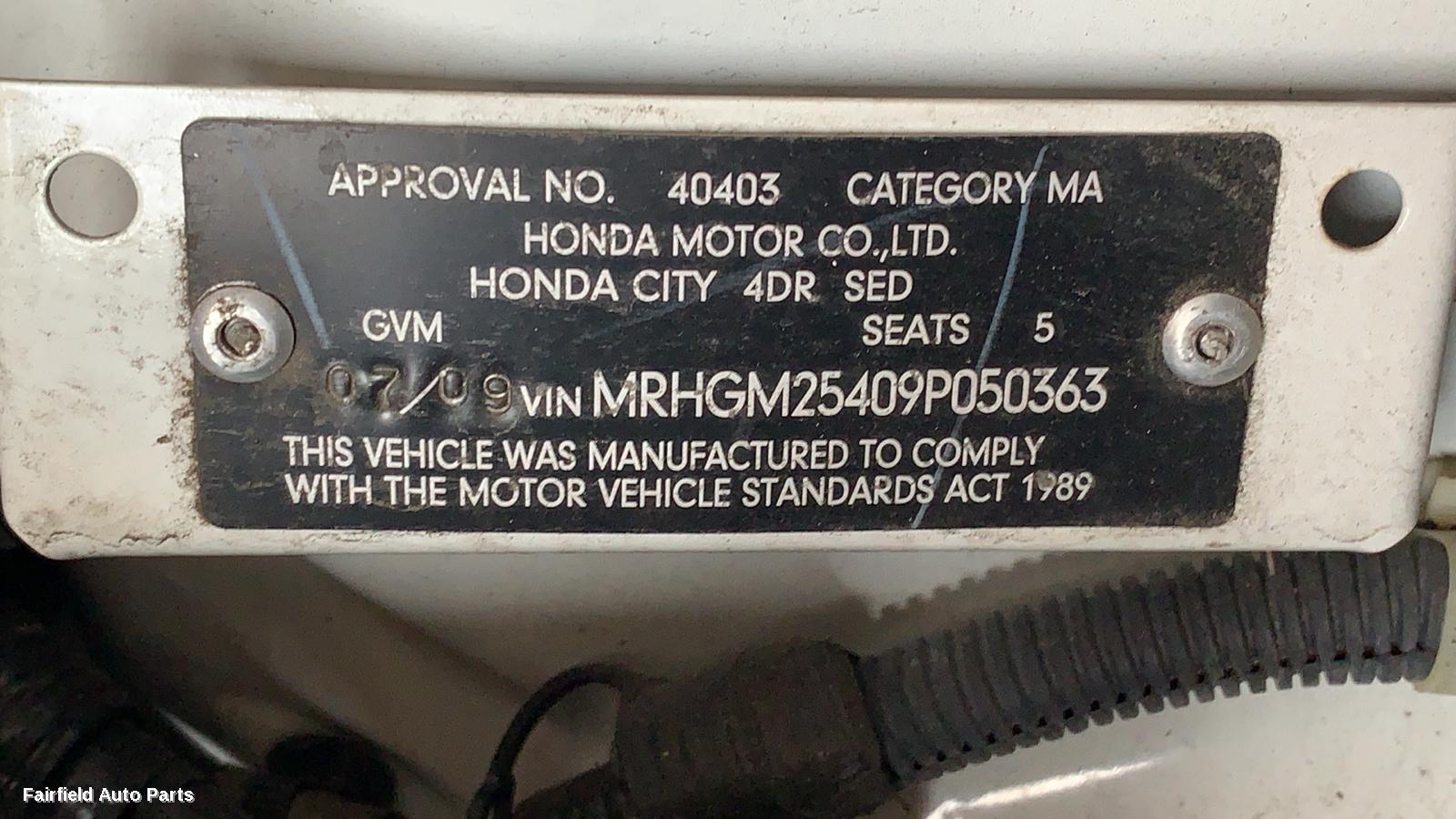 2009-2013 Honda City Rear Bumper