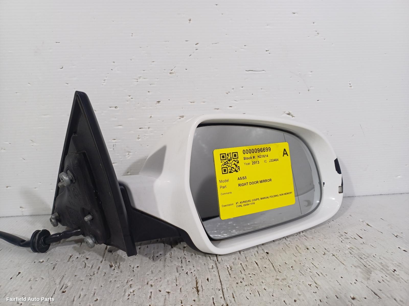 2009-2016 Audi A5 Right Door Mirror