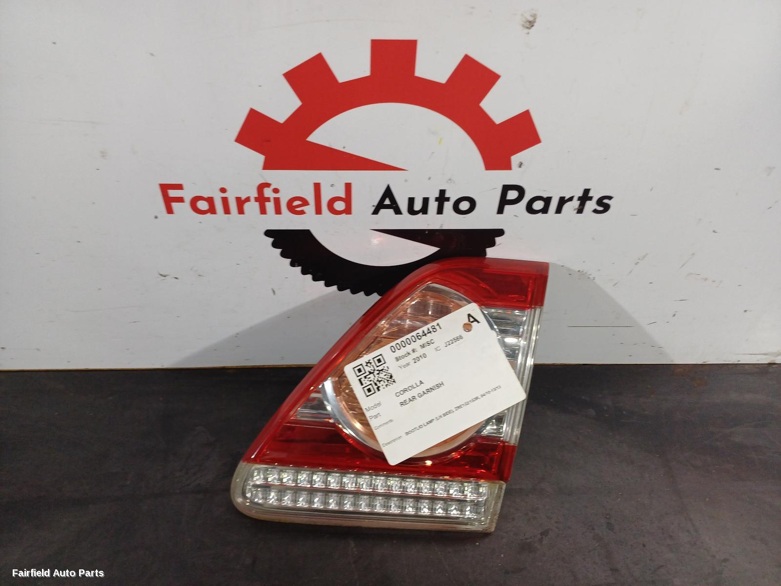2010-2013 Toyota Corolla Rear Garnish