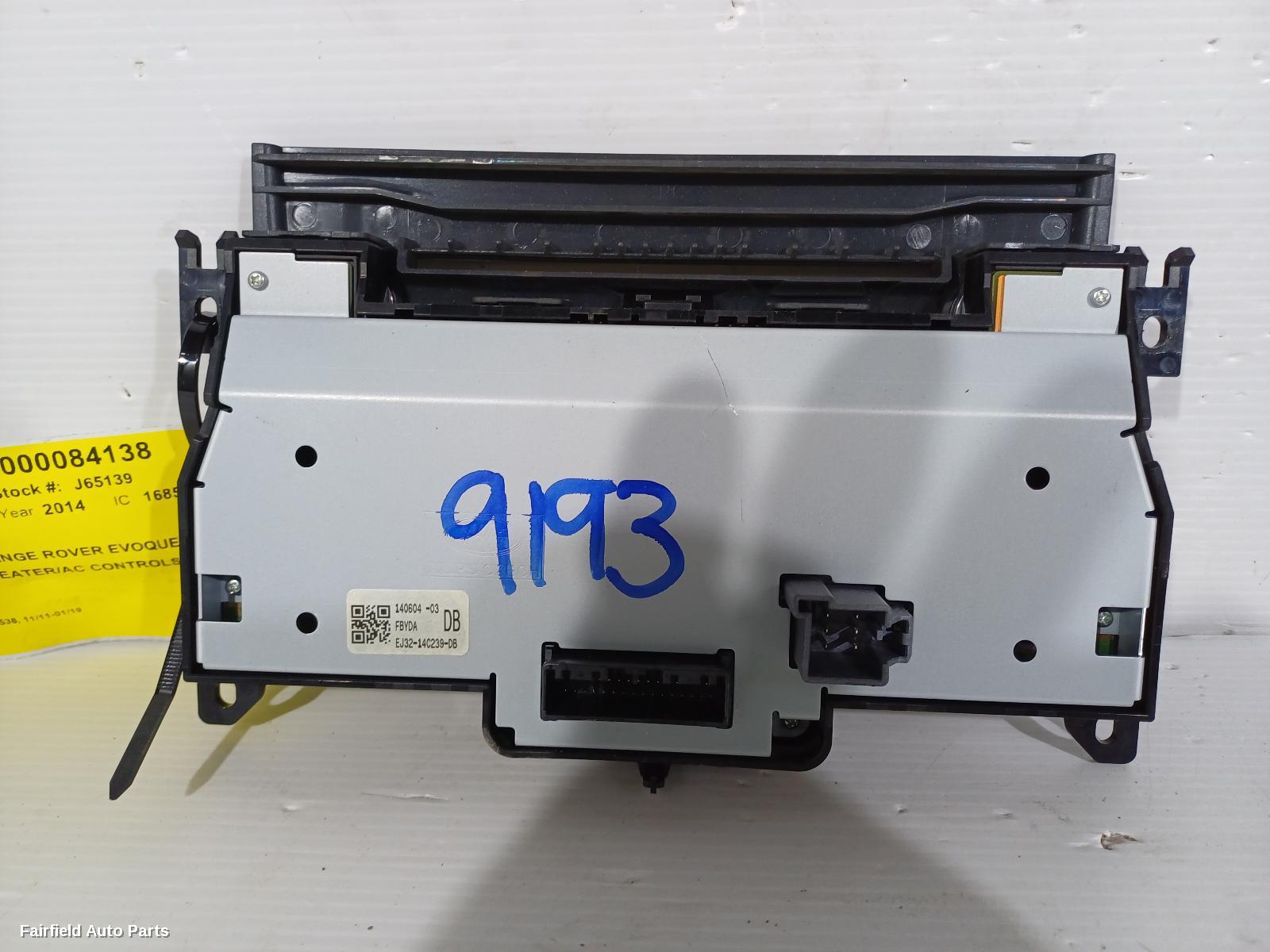 2011-2019 Land Rover Rangerover Evoque Heater Ac Controls