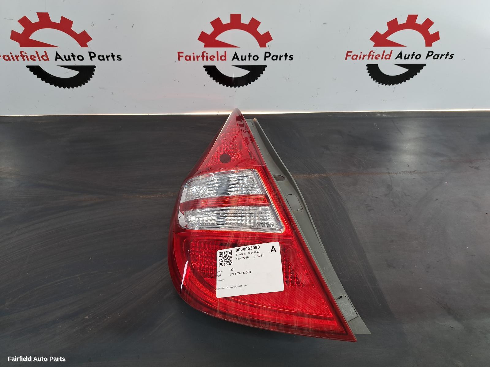 2010 Hyundai I30 Left Taillight