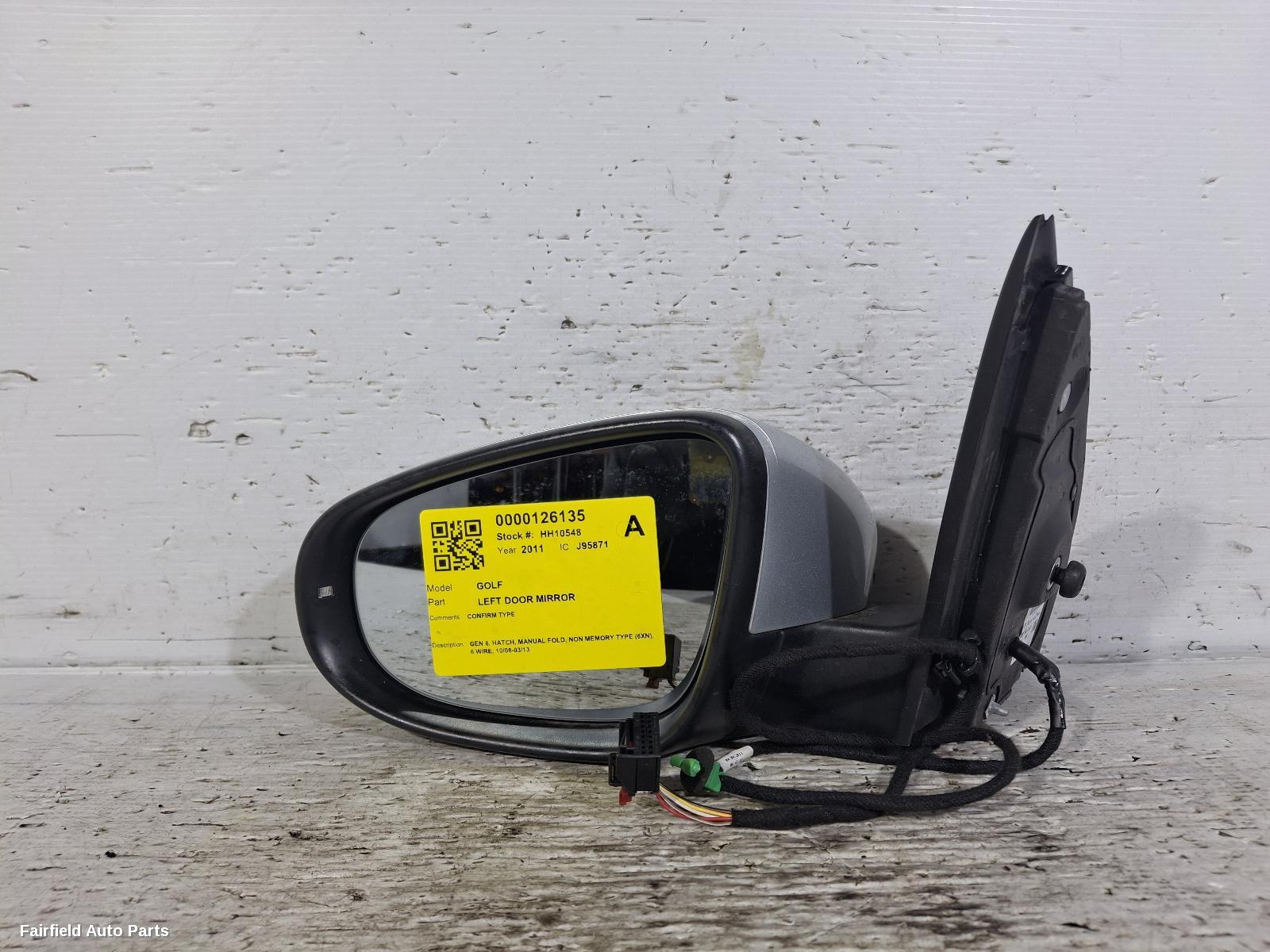 2008-2013 Volkswagen Golf Left Door Mirror