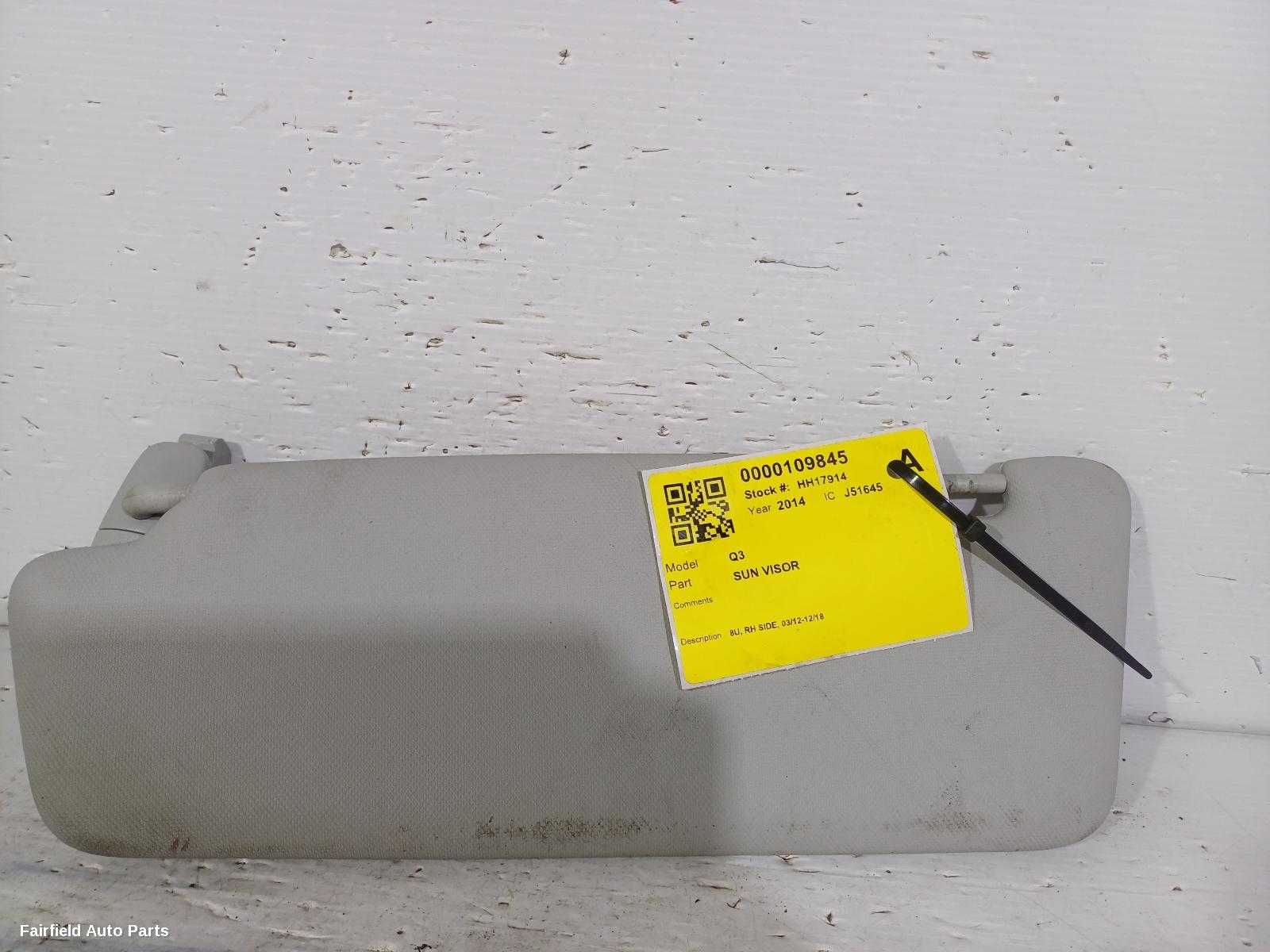 2012-2018 Audi Q3 Sunvisor