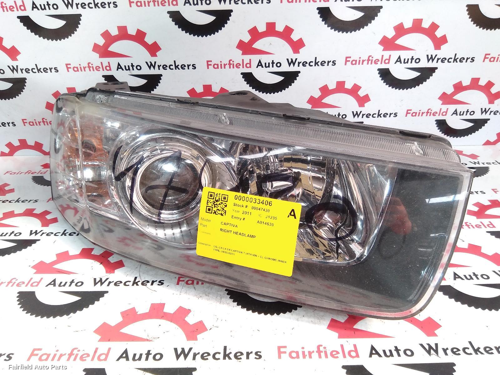 2011 Holden Captiva Right Headlamp