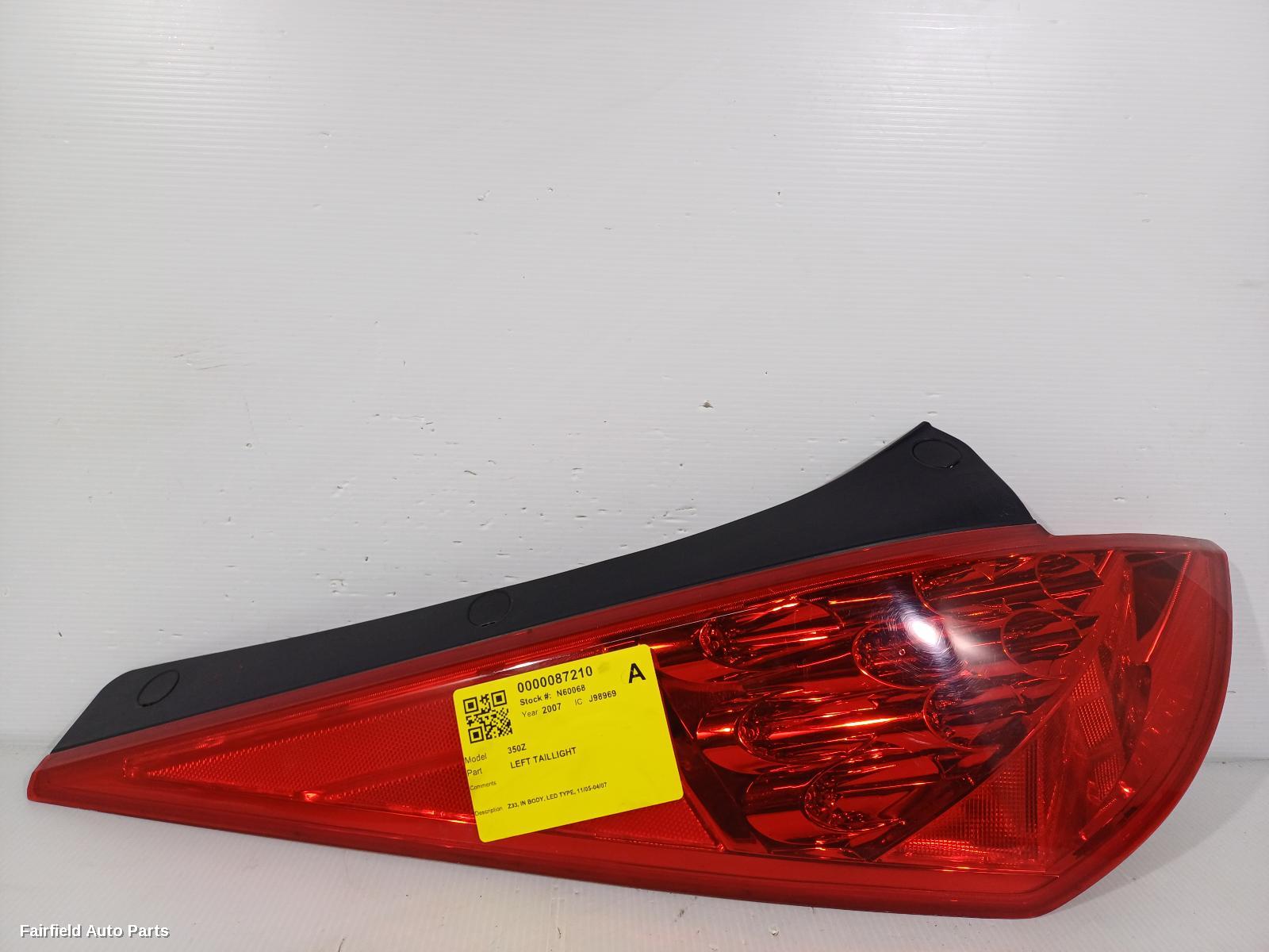 2005-2007 Nissan 350z Left Taillight