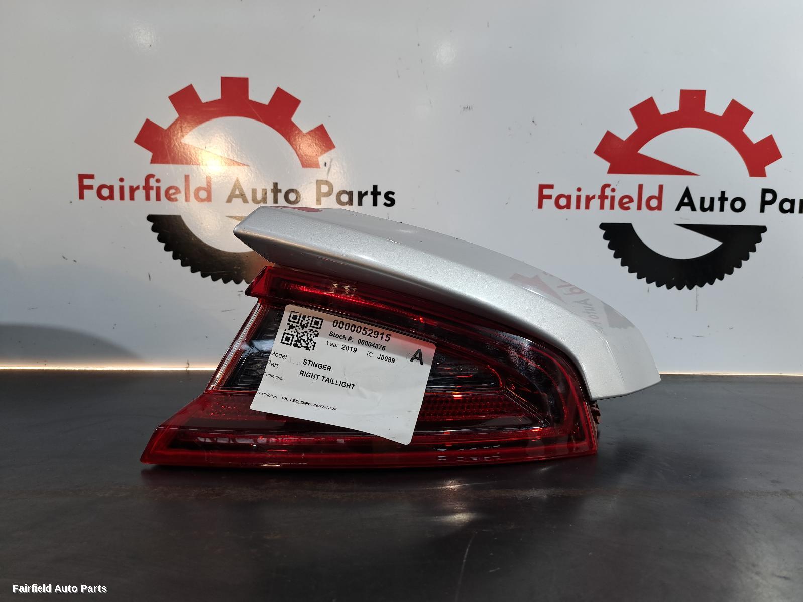 2019 Kia Stinger Right Taillight