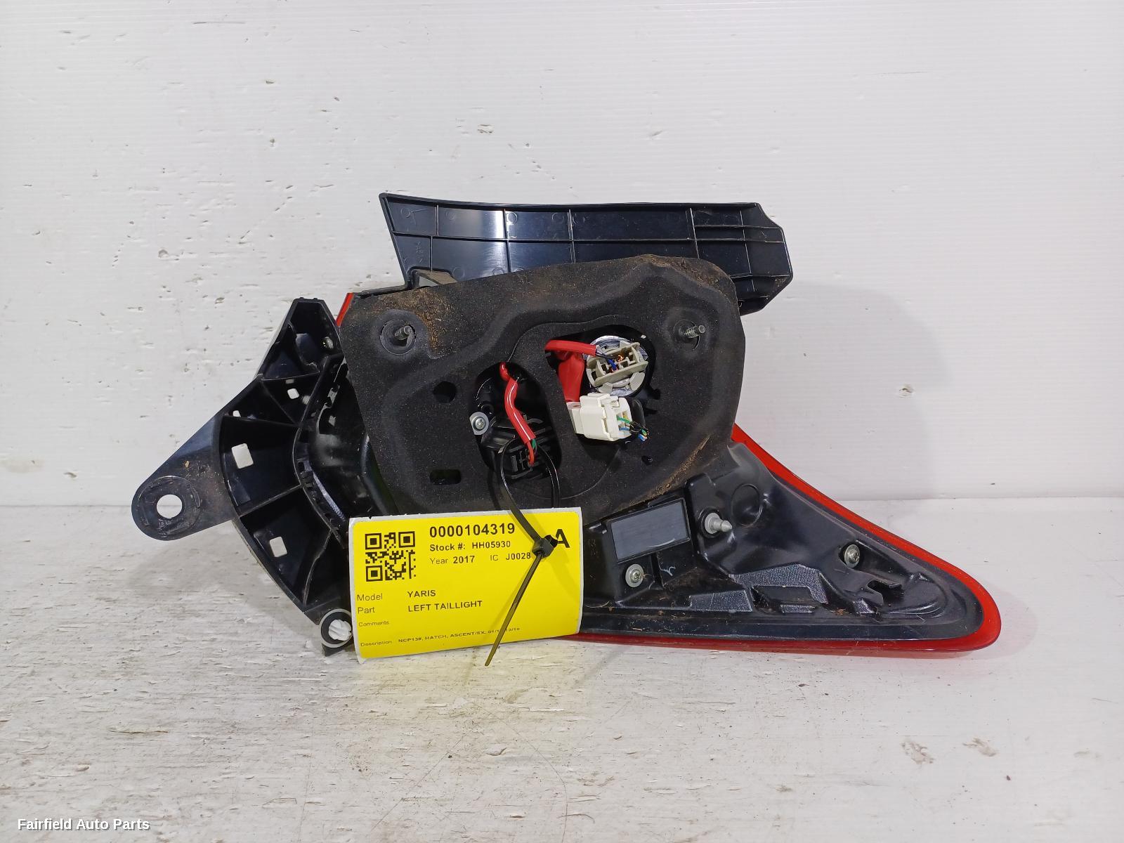 2017 Toyota Yaris Left Taillight