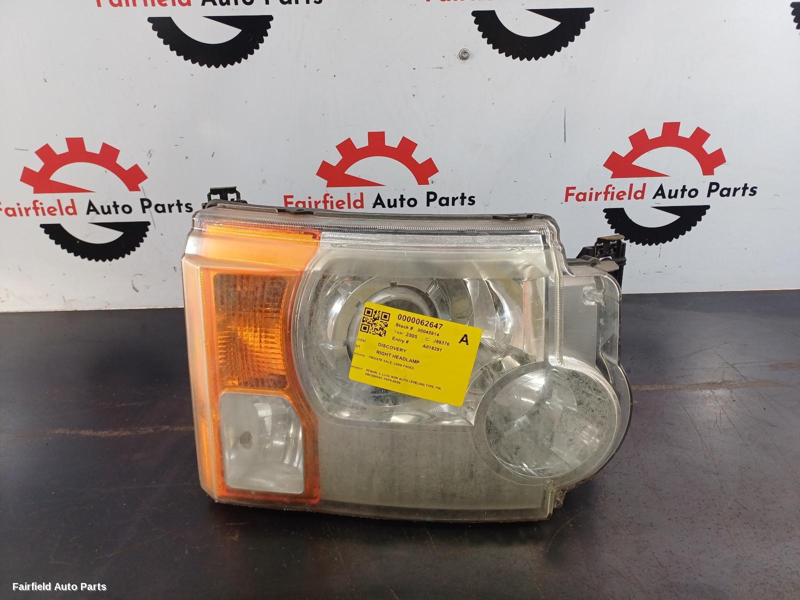 2005-2009 Land Rover Discovery Right Headlamp