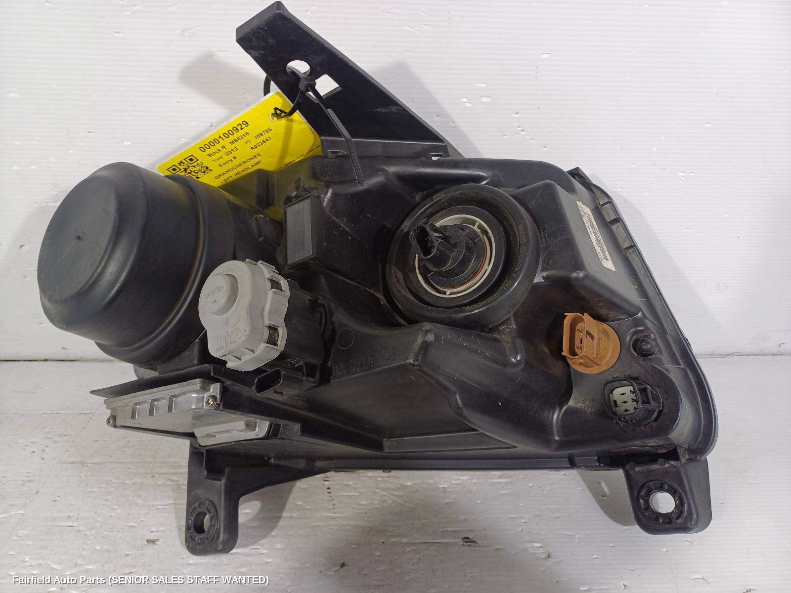 2012 Jeep Grandcherokee Left Headlamp