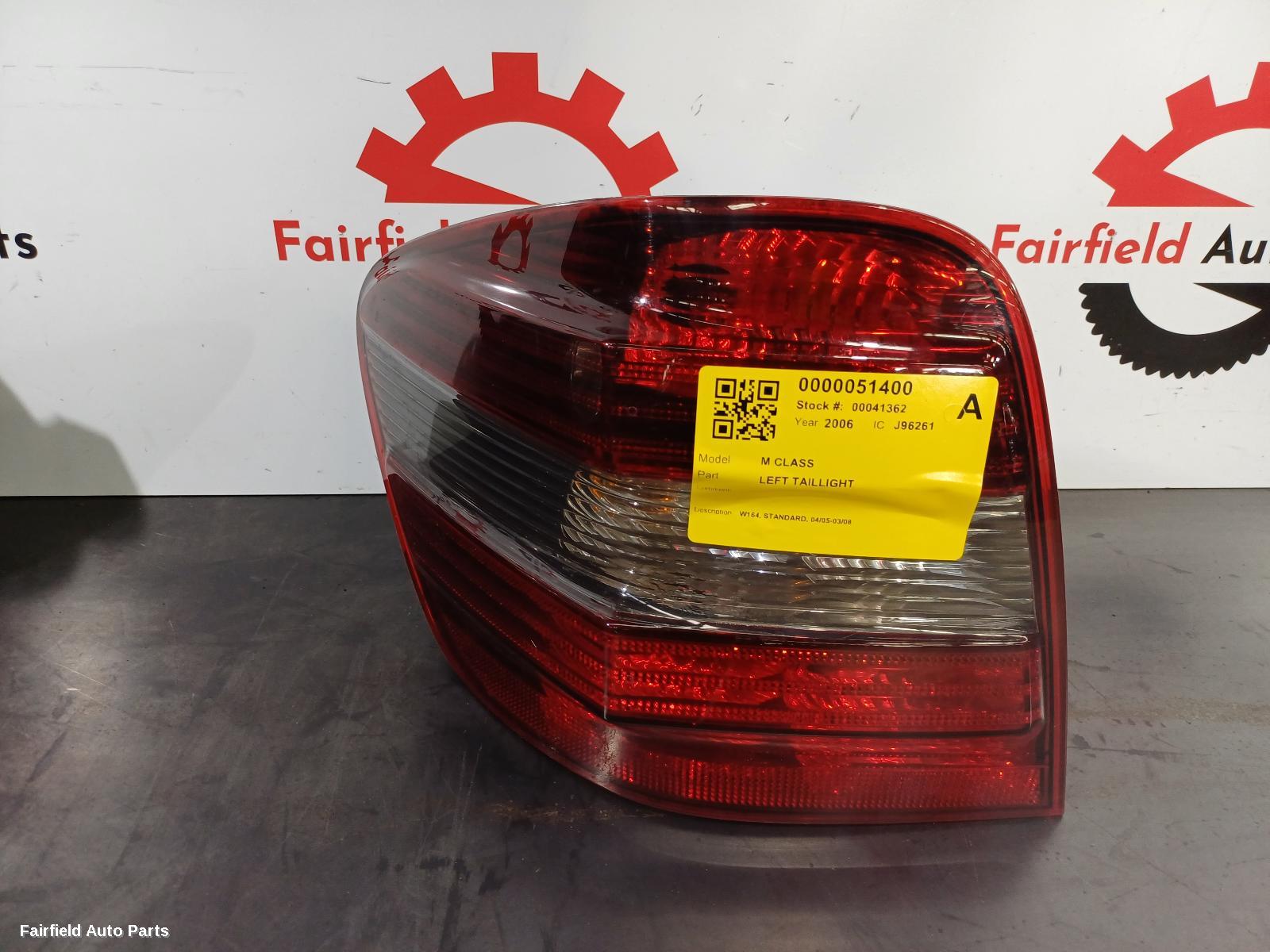 2006 Mercedes M Class Left Taillight
