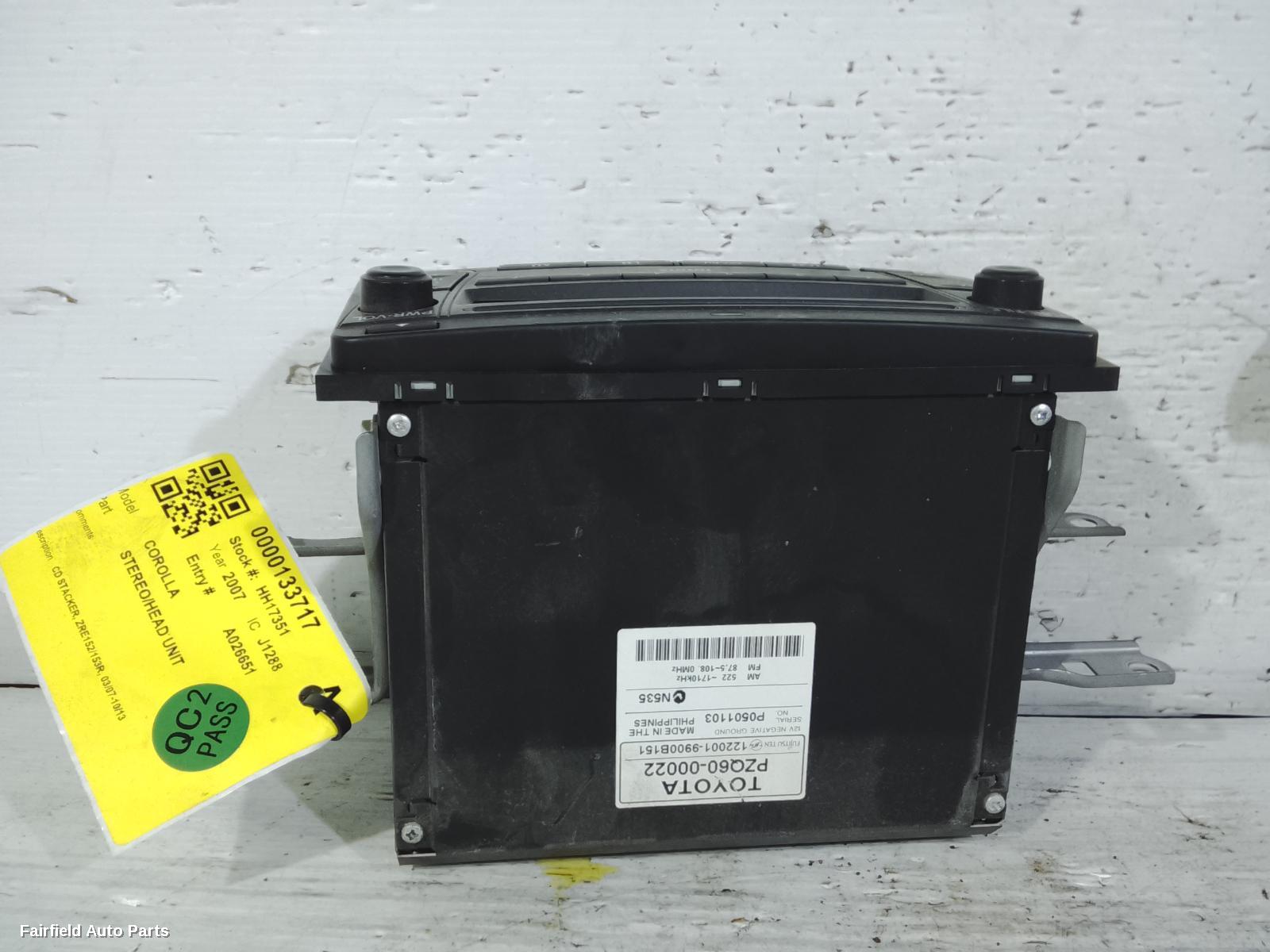 2007-2013 Toyota Corolla Radio Cd Dvd Sat Tv