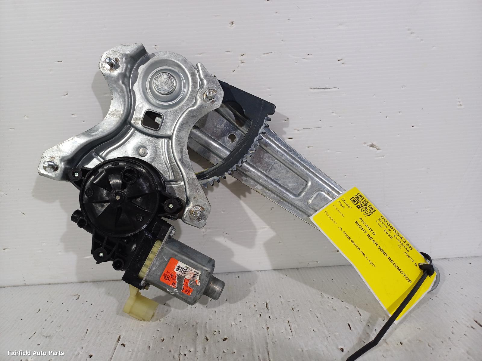 2017-2025 Kia Picanto Right Rear Wnd Reg Motor