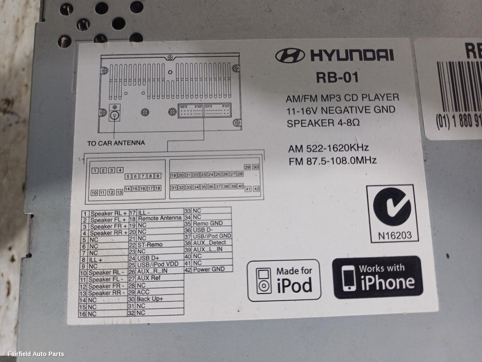 2011-2015 Hyundai Accent Radio Cd Dvd Sat Tv