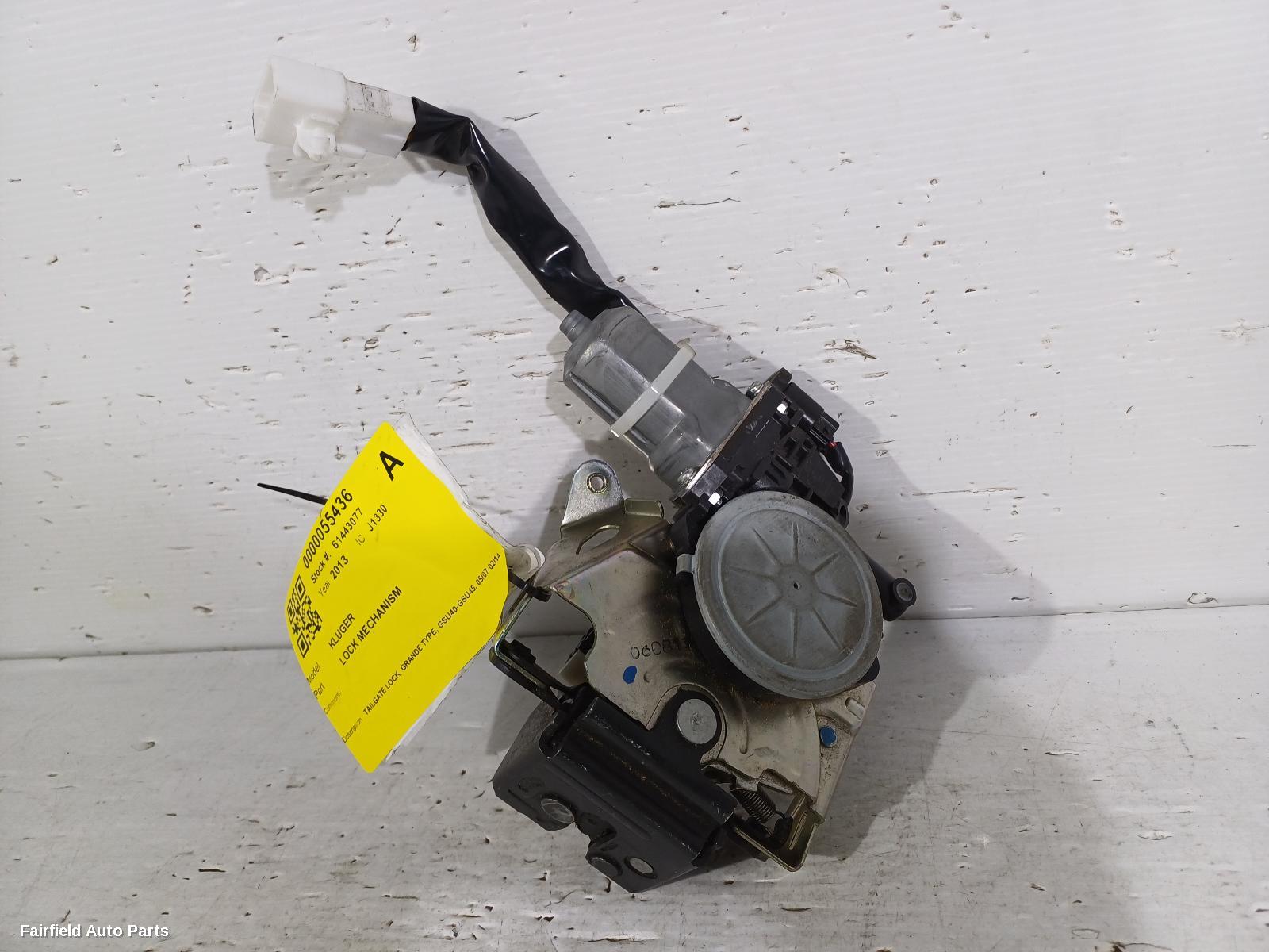 2013 Toyota Kluger Door Boot Gate Lock