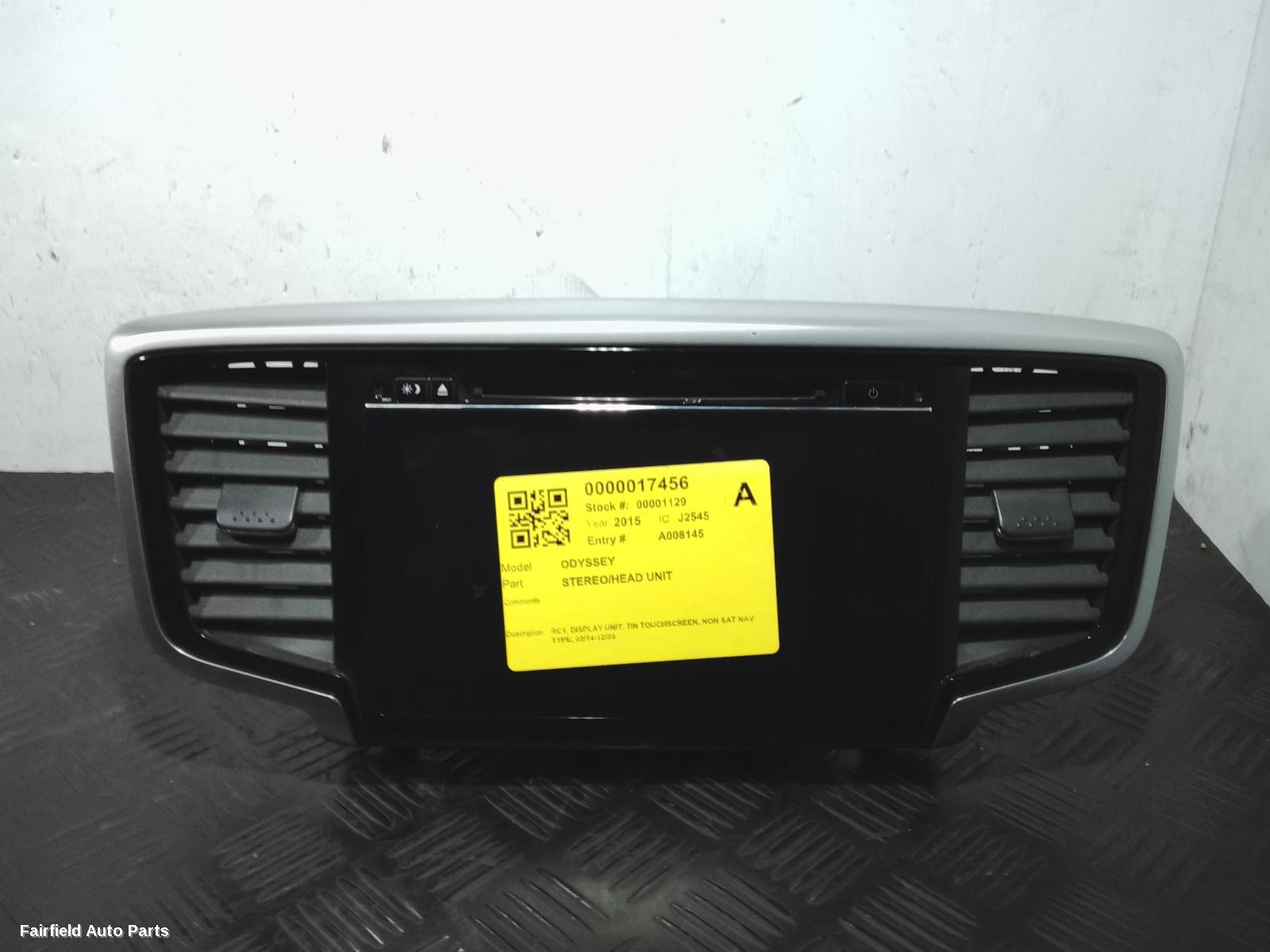 2014-2020 Honda Odyssey Radio Cd Dvd Sat Tv
