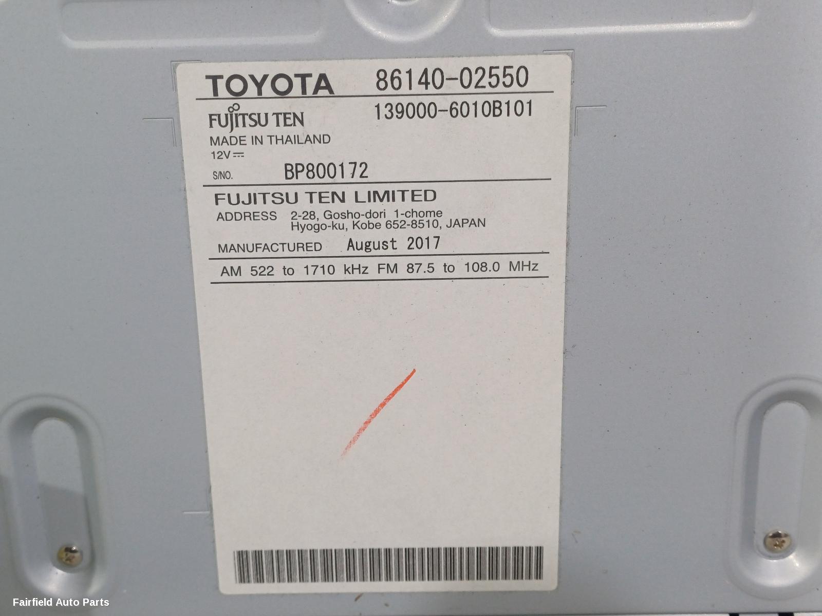 2016-2019 Toyota Corolla Radio Cd Dvd Sat Tv