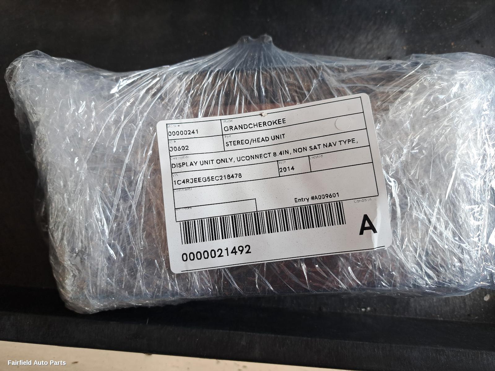 2014 Jeep Grandcherokee Radio Cd Dvd Sat Tv