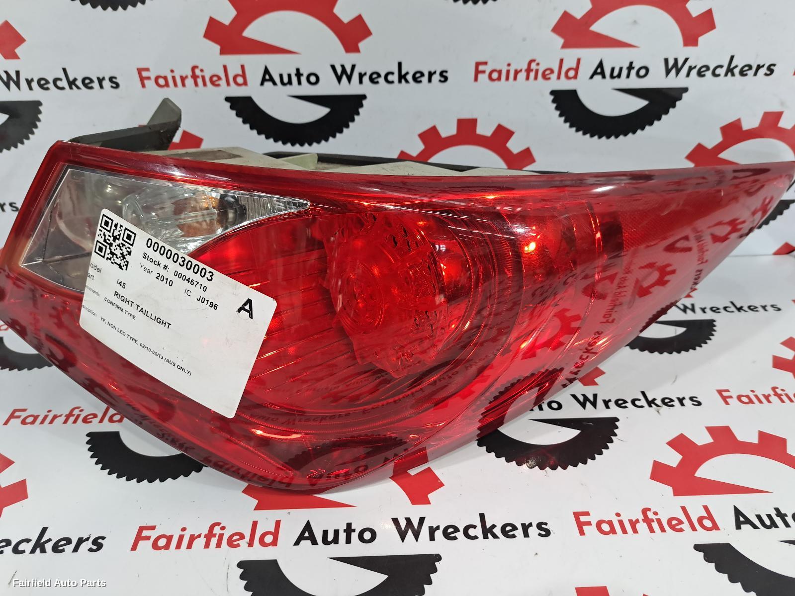 2010 Hyundai I45 Right Taillight