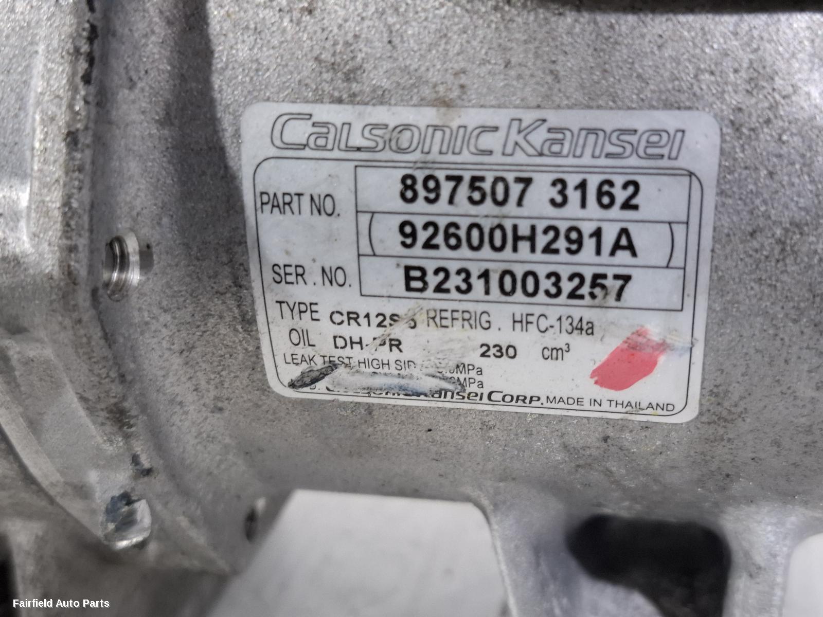 2021-2025 Isuzu Mu-x A C Compressor