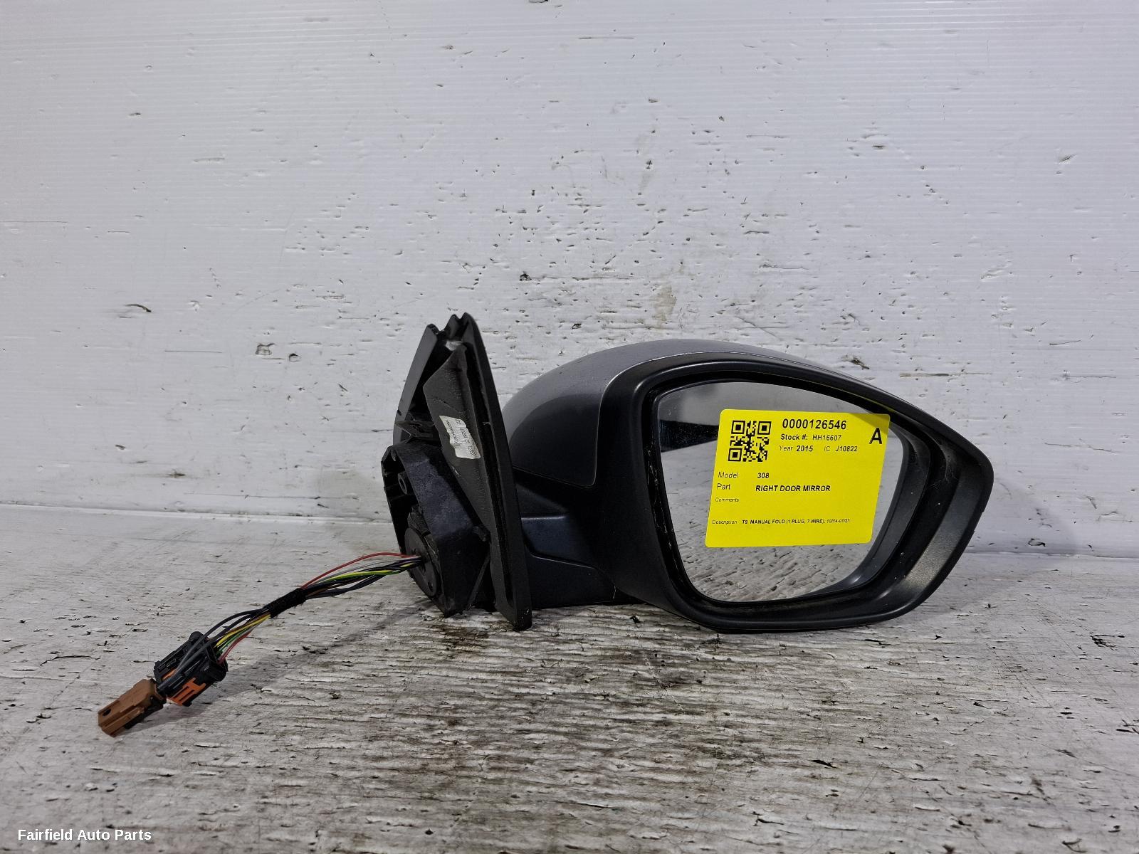 2014-2021 Peugeot 308 Right Door Mirror