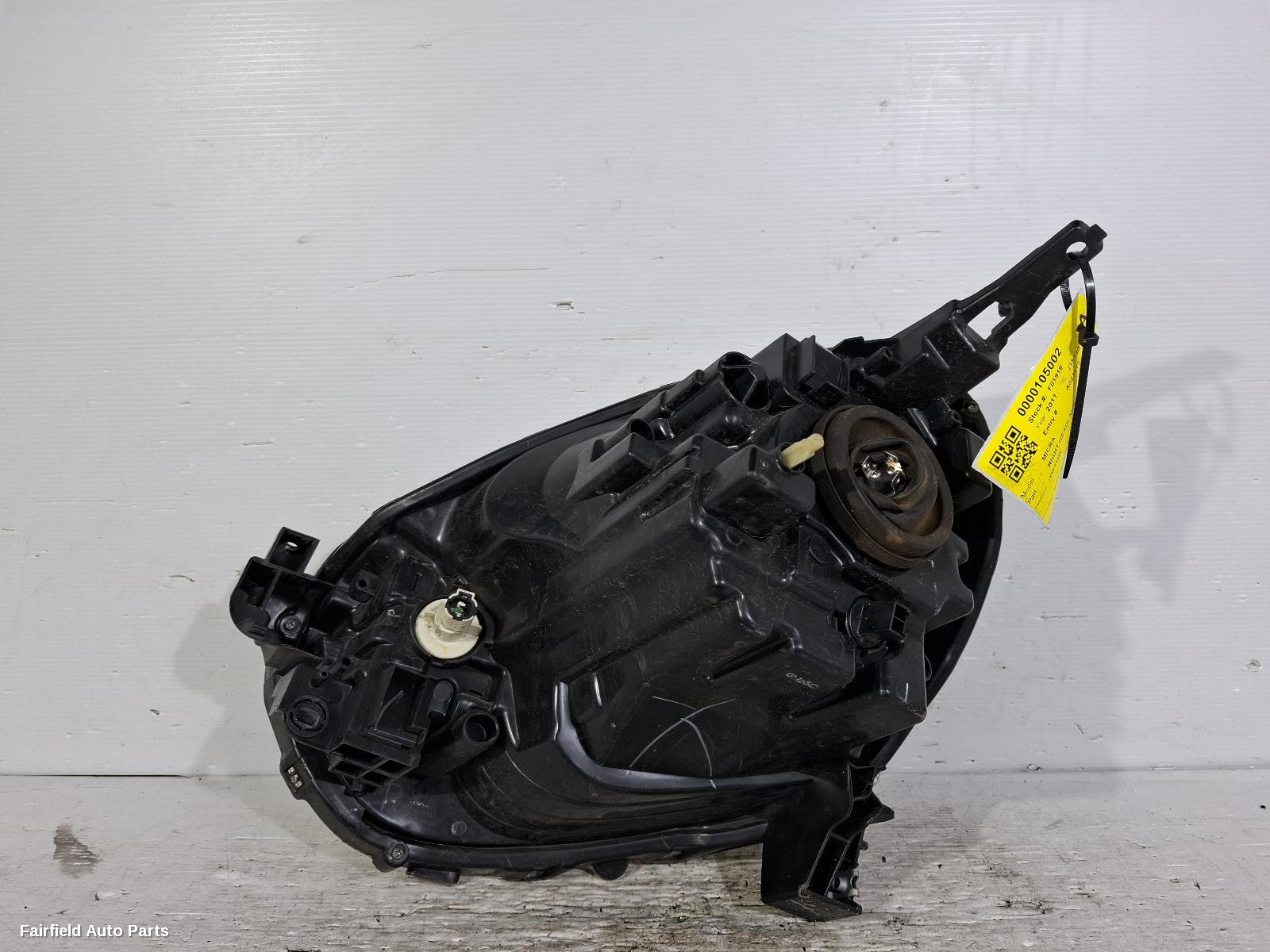 2010-2012 Nissan Micra Right Headlamp