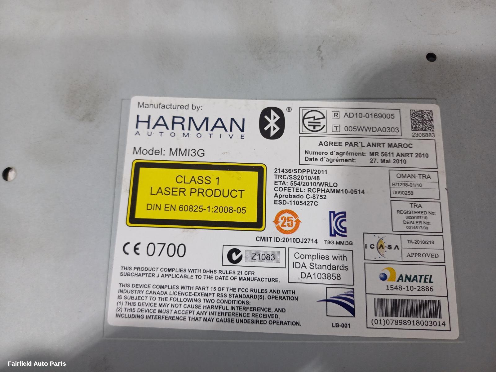 2010-2018 Audi A1 Radio Cd Dvd Sat Tv