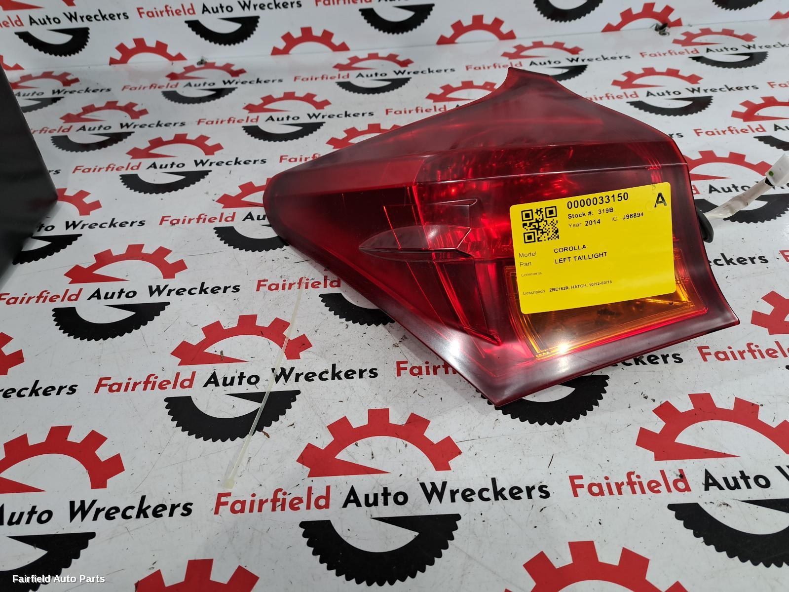 2014 Toyota Corolla Left Taillight