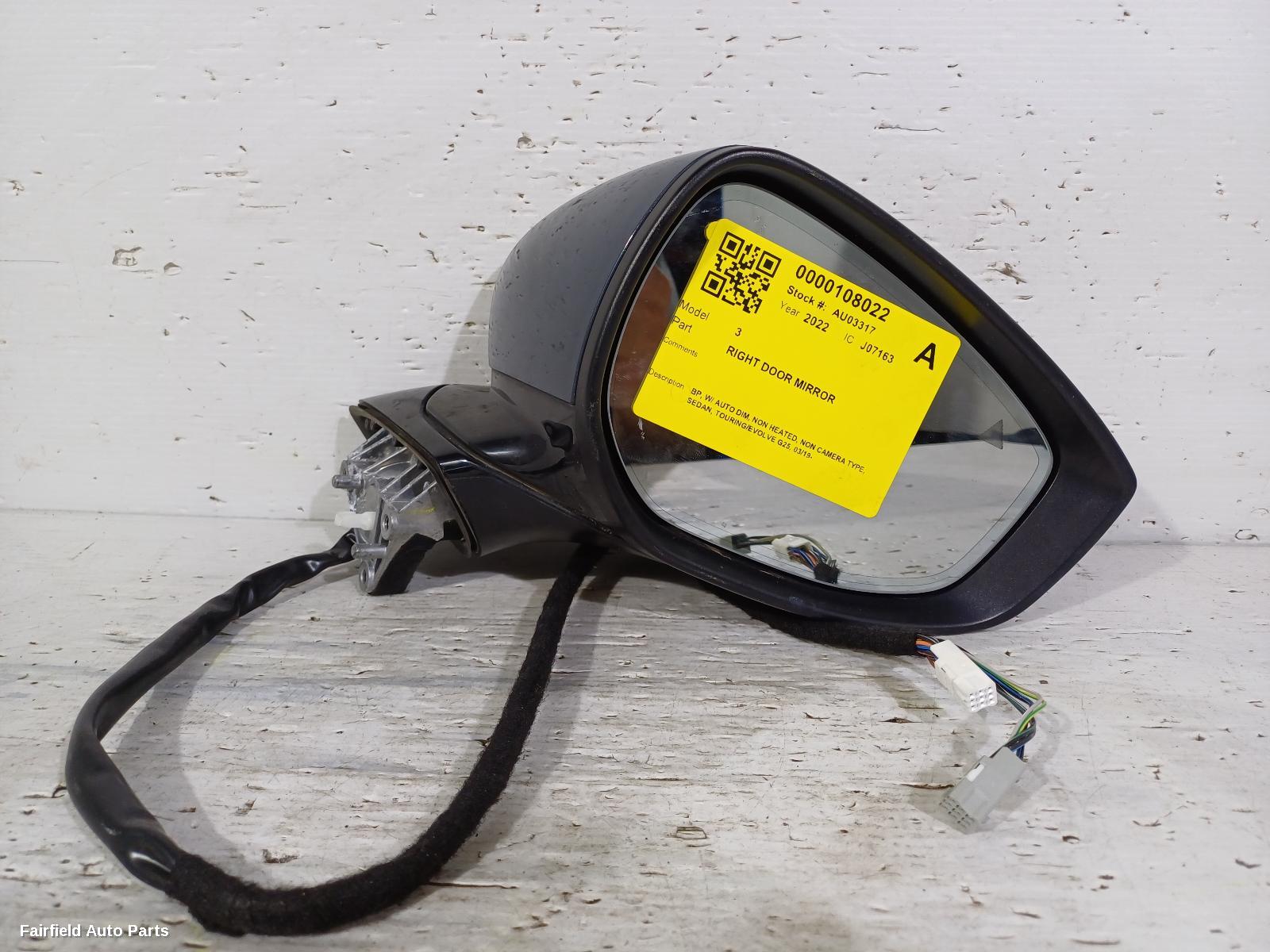 2019-2025 Mazda 3 Right Door Mirror