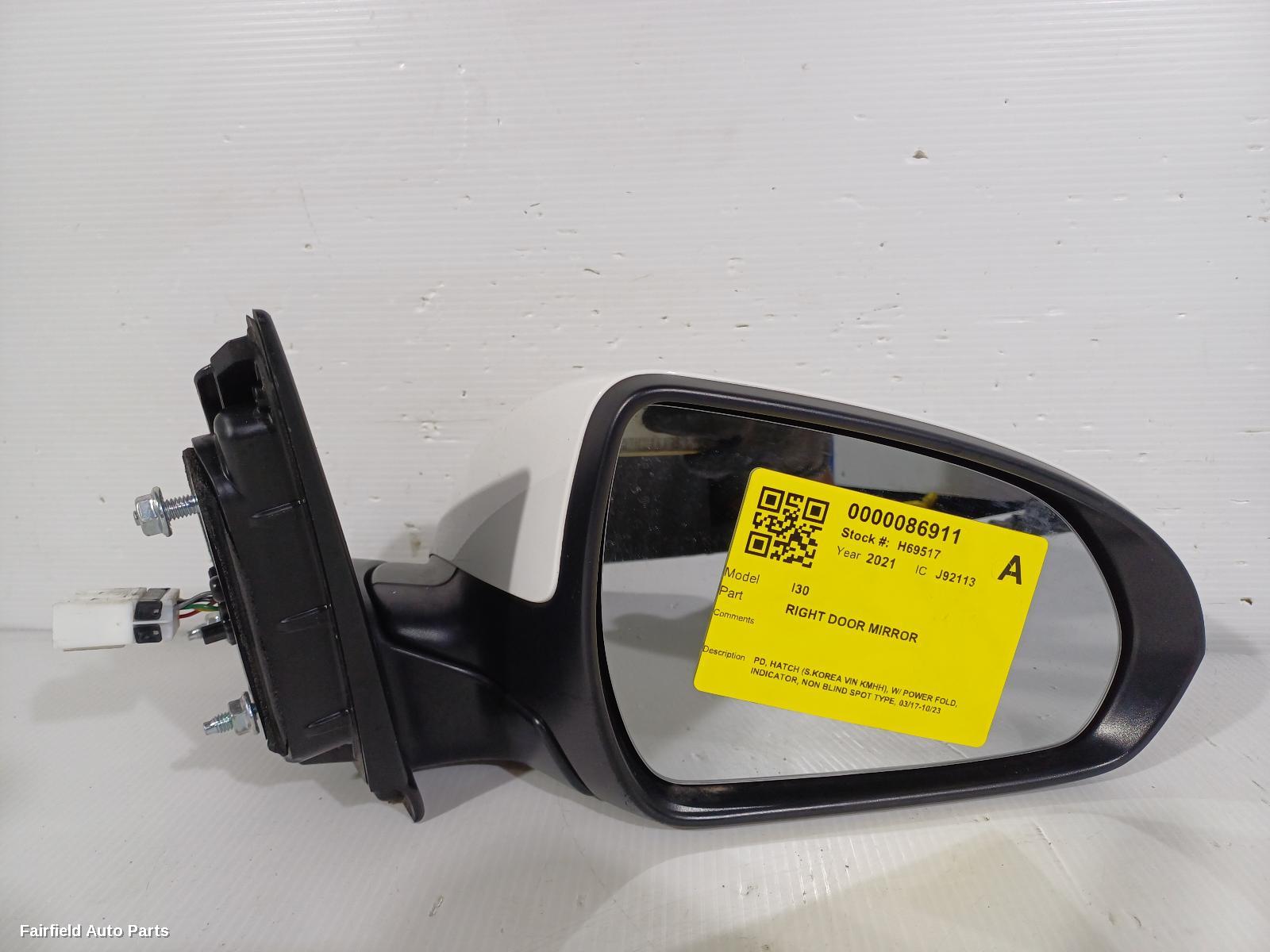 2017-2023 Hyundai I30 Right Door Mirror