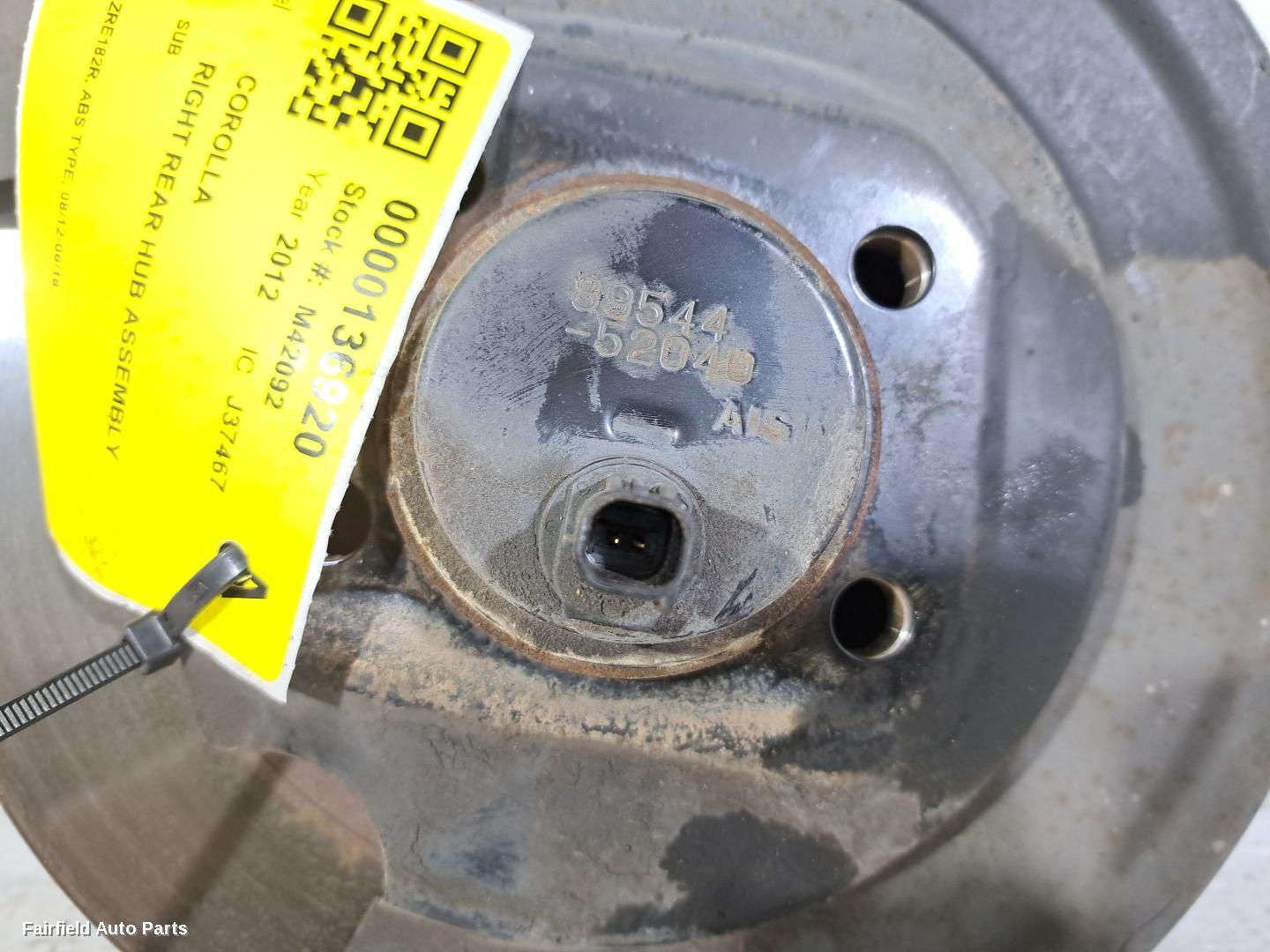 2012-2018 Toyota Corolla Right Rear Hub Assembly
