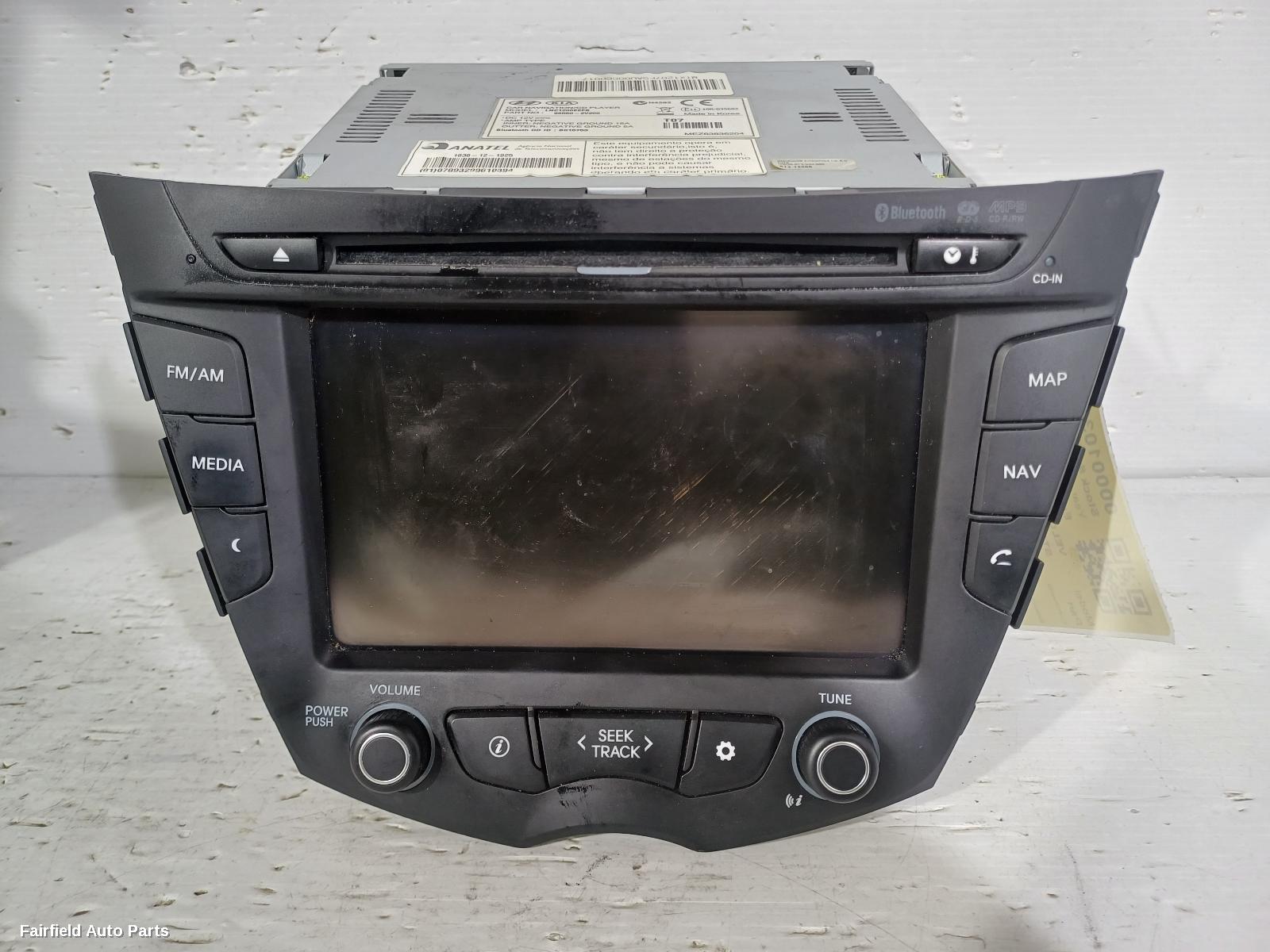 2013 Hyundai Veloster Radio Cd Dvd Sat Tv