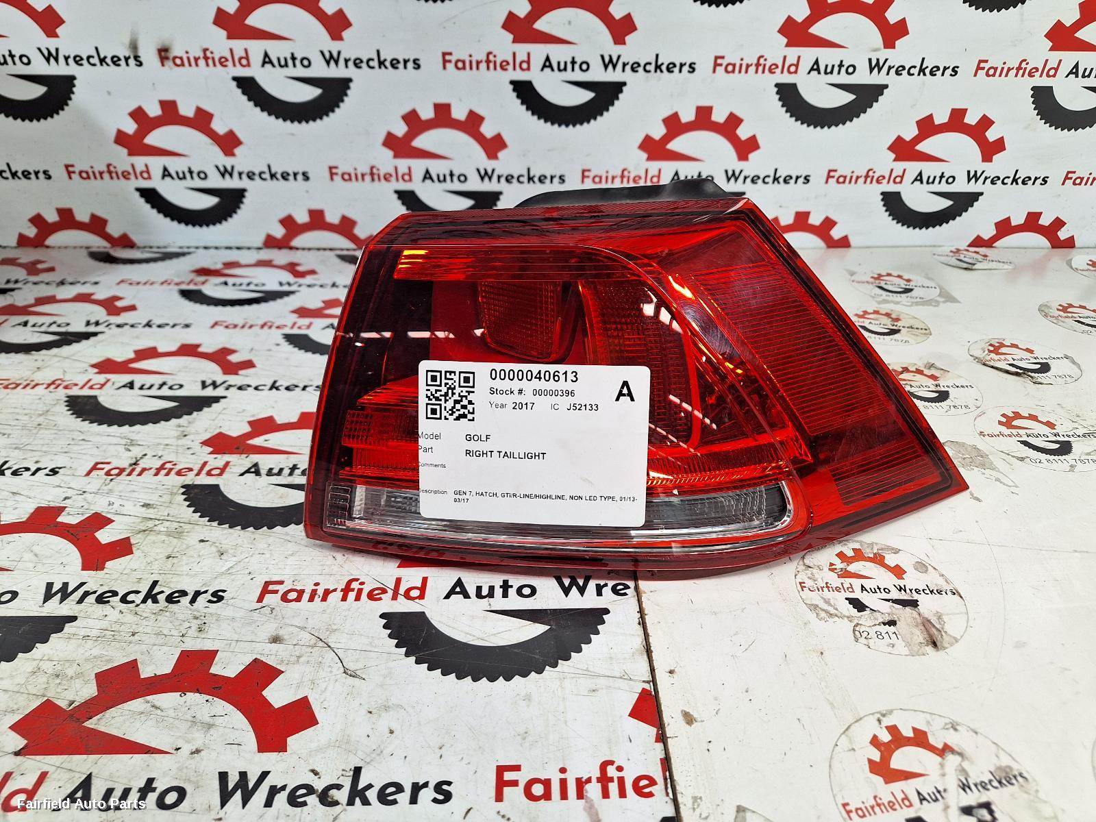 2017 Volkswagen Golf Right Taillight