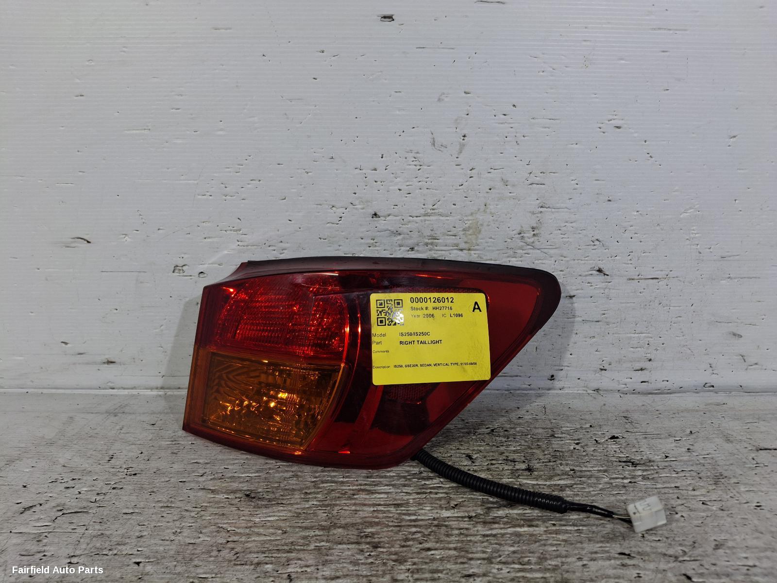 2005-2008 Lexus Is250/is250c Right Taillight