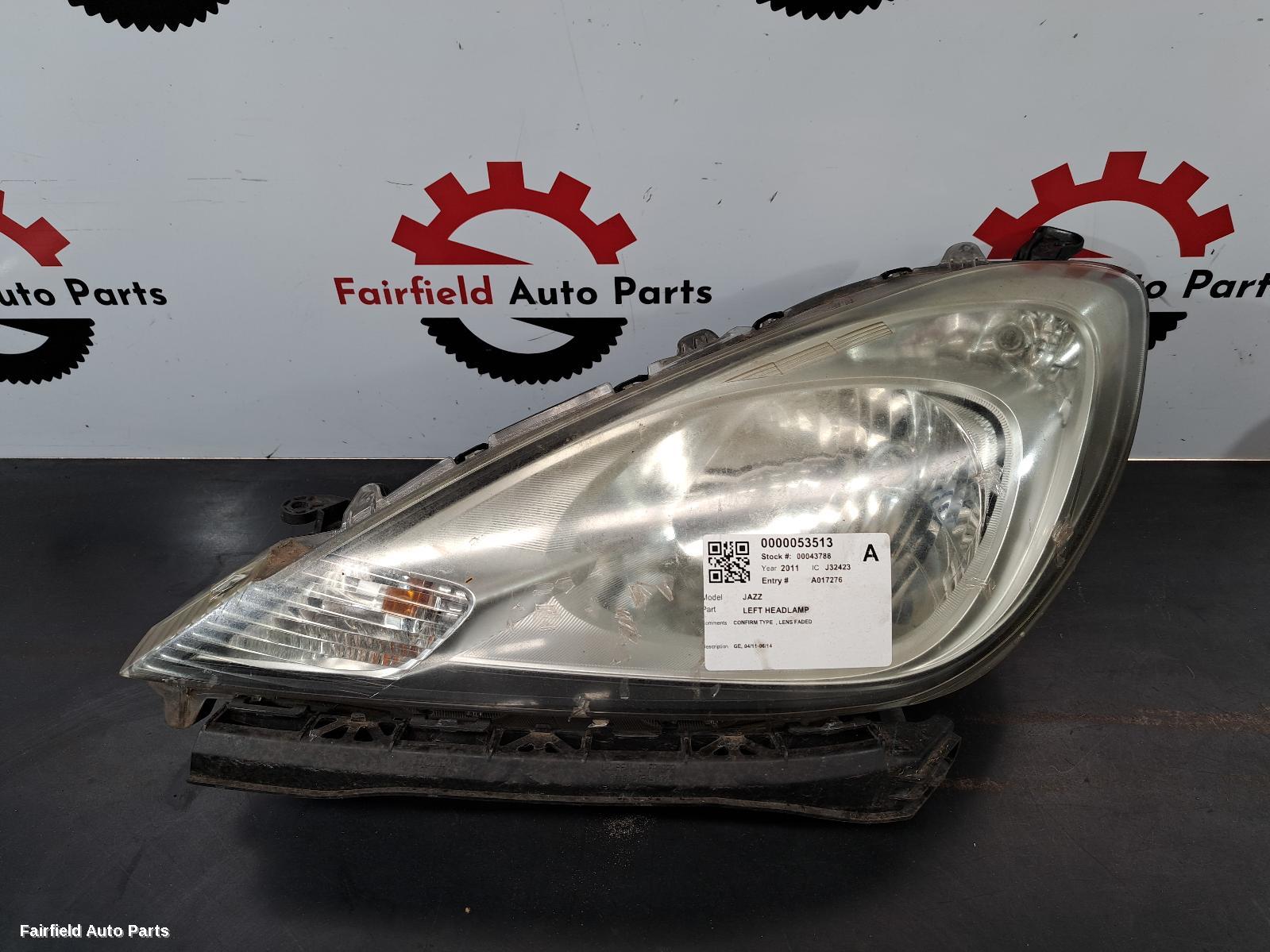 2011 Honda Jazz Left Headlamp