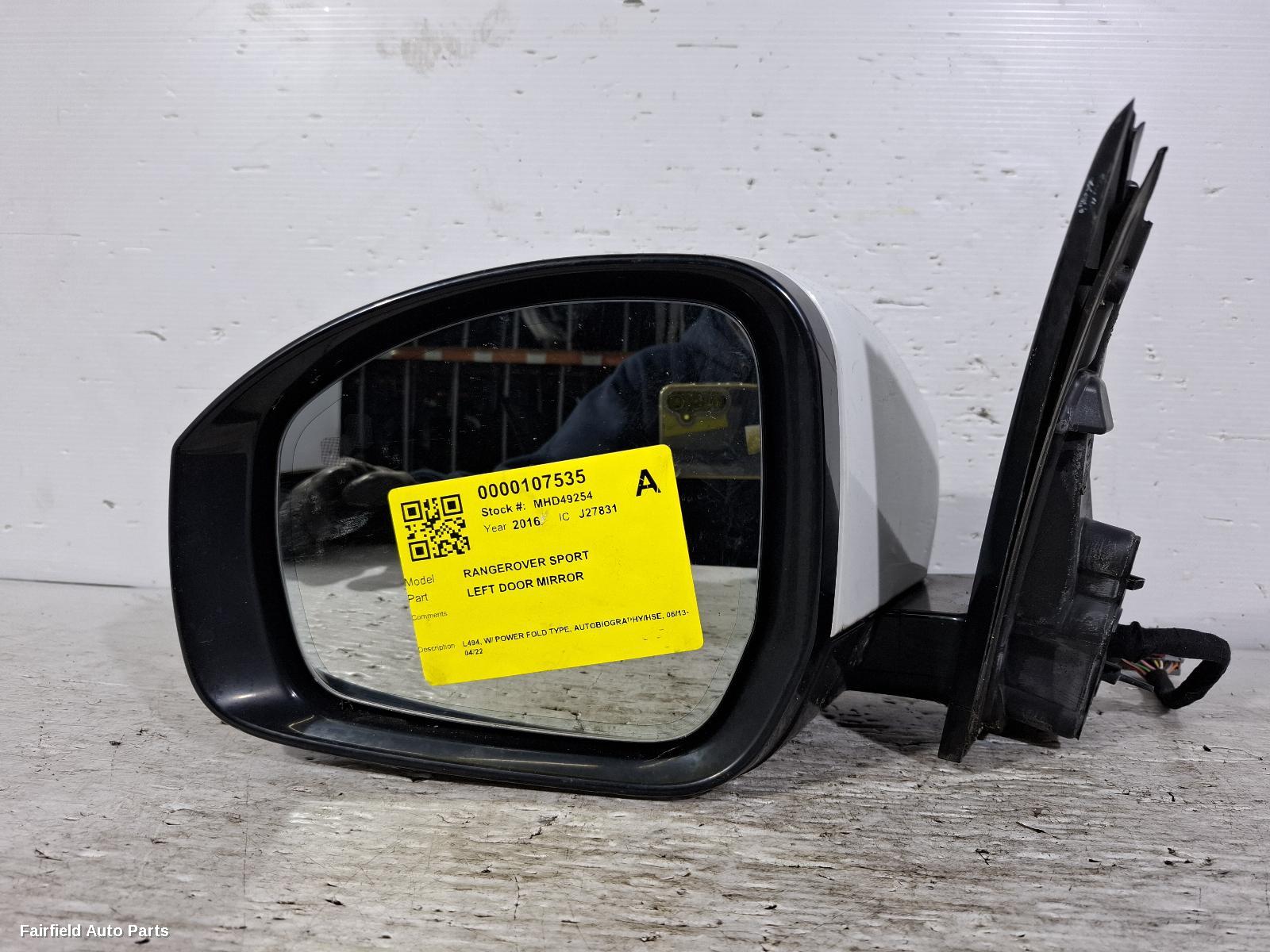 2013-2022 Land Rover Rangerover Sport Left Door Mirror
