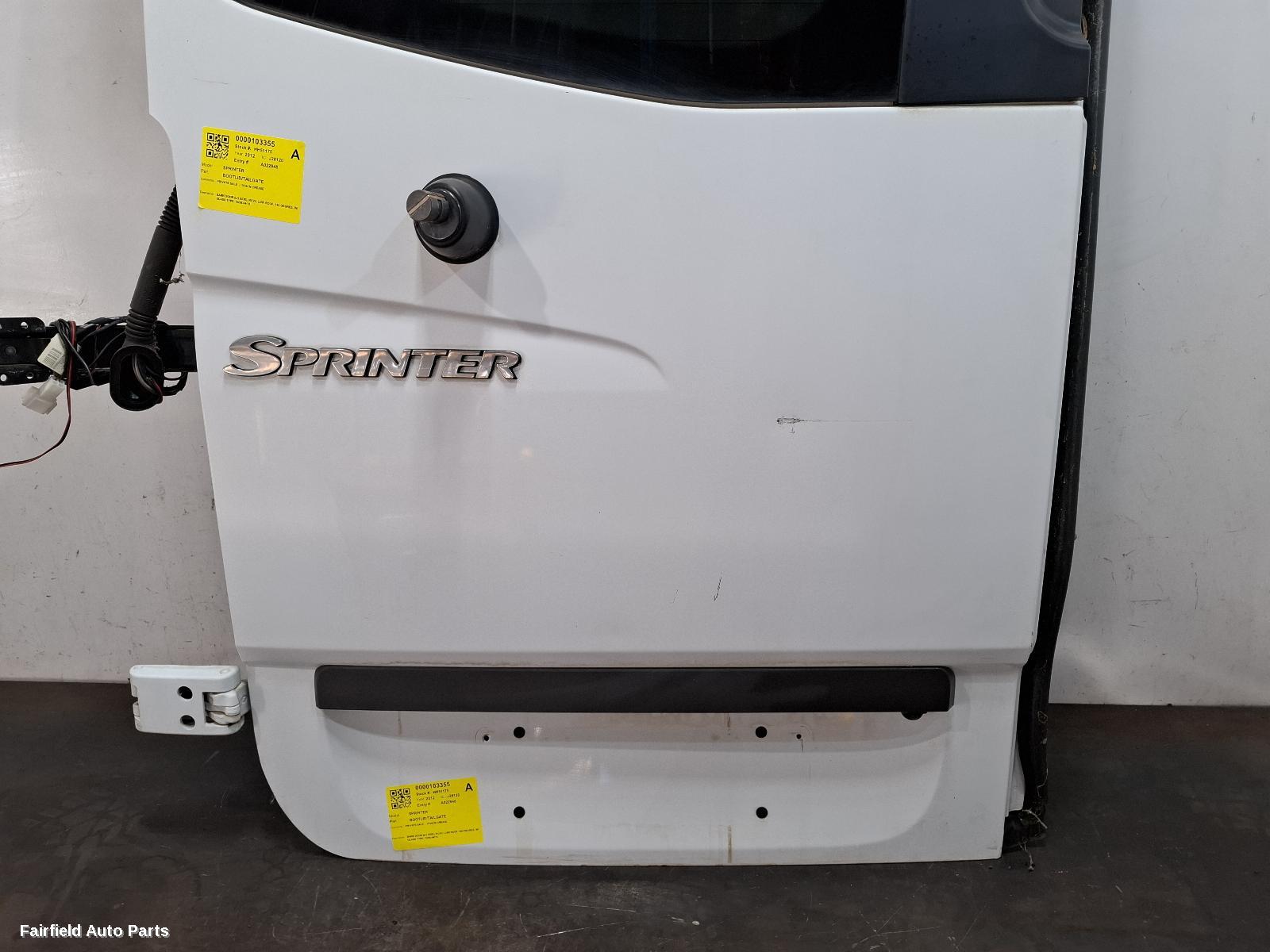 2012 Mercedes Sprinter Bootlid Tailgate