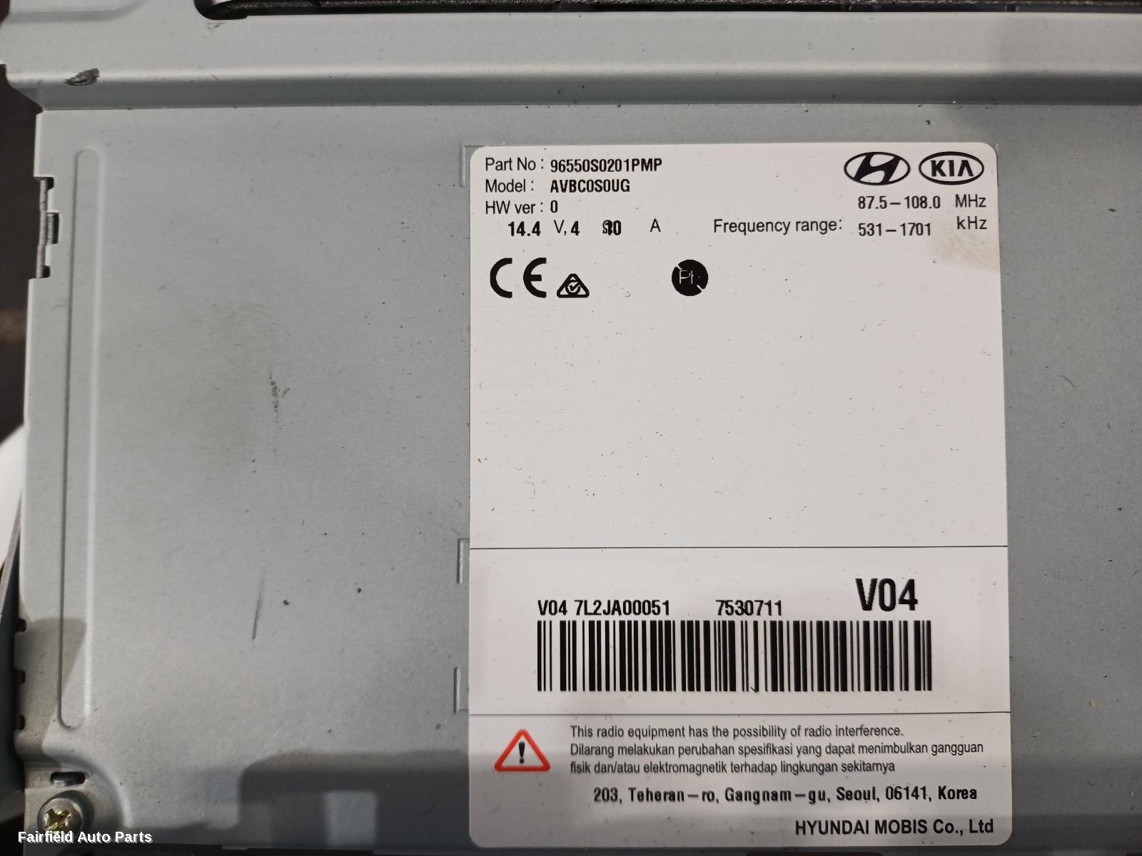 2017-2021 Hyundai I30 Radio Cd Dvd Sat Tv