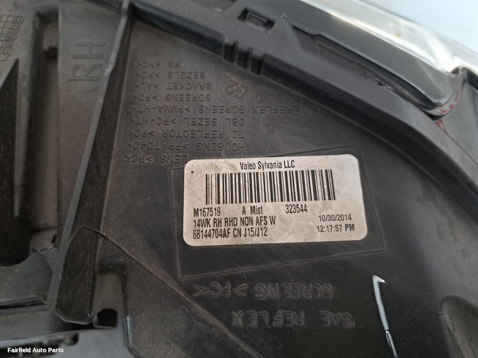 2013-2016 Jeep Grandcherokee Right Headlamp