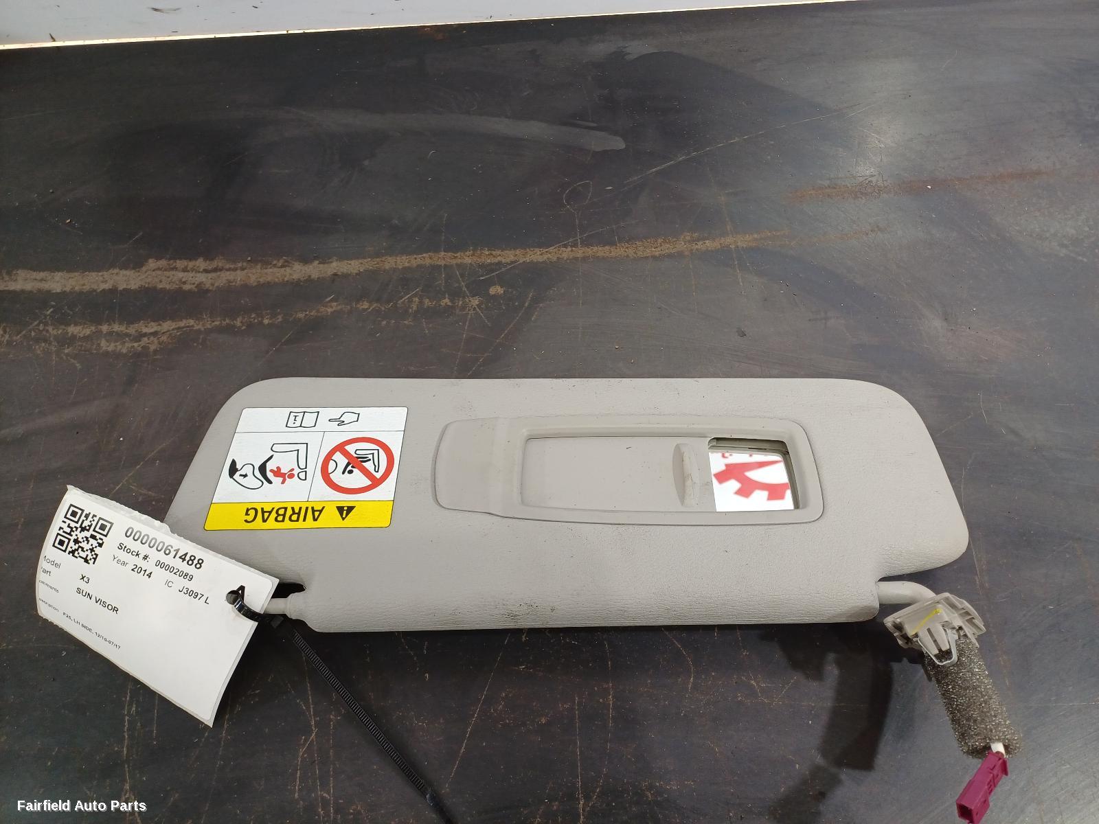 2010-2017 Bmw X3 Sunvisor