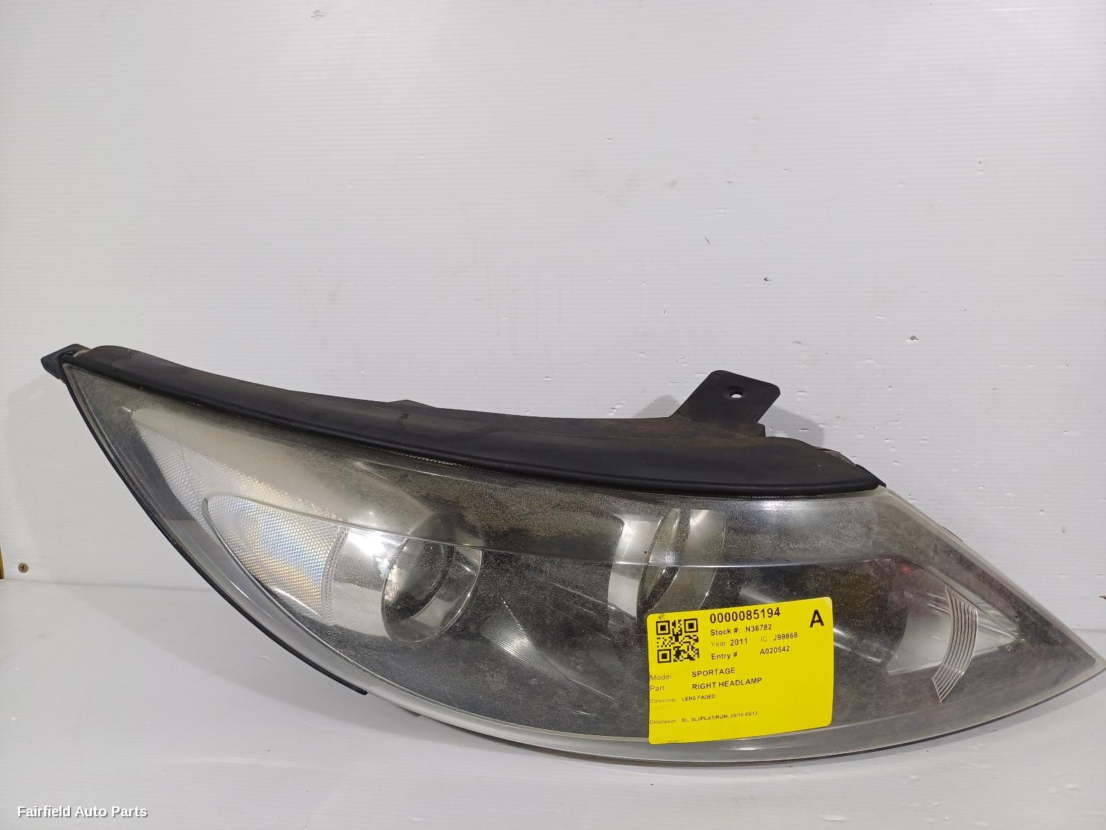 2010-2013 Kia Sportage Right Headlamp